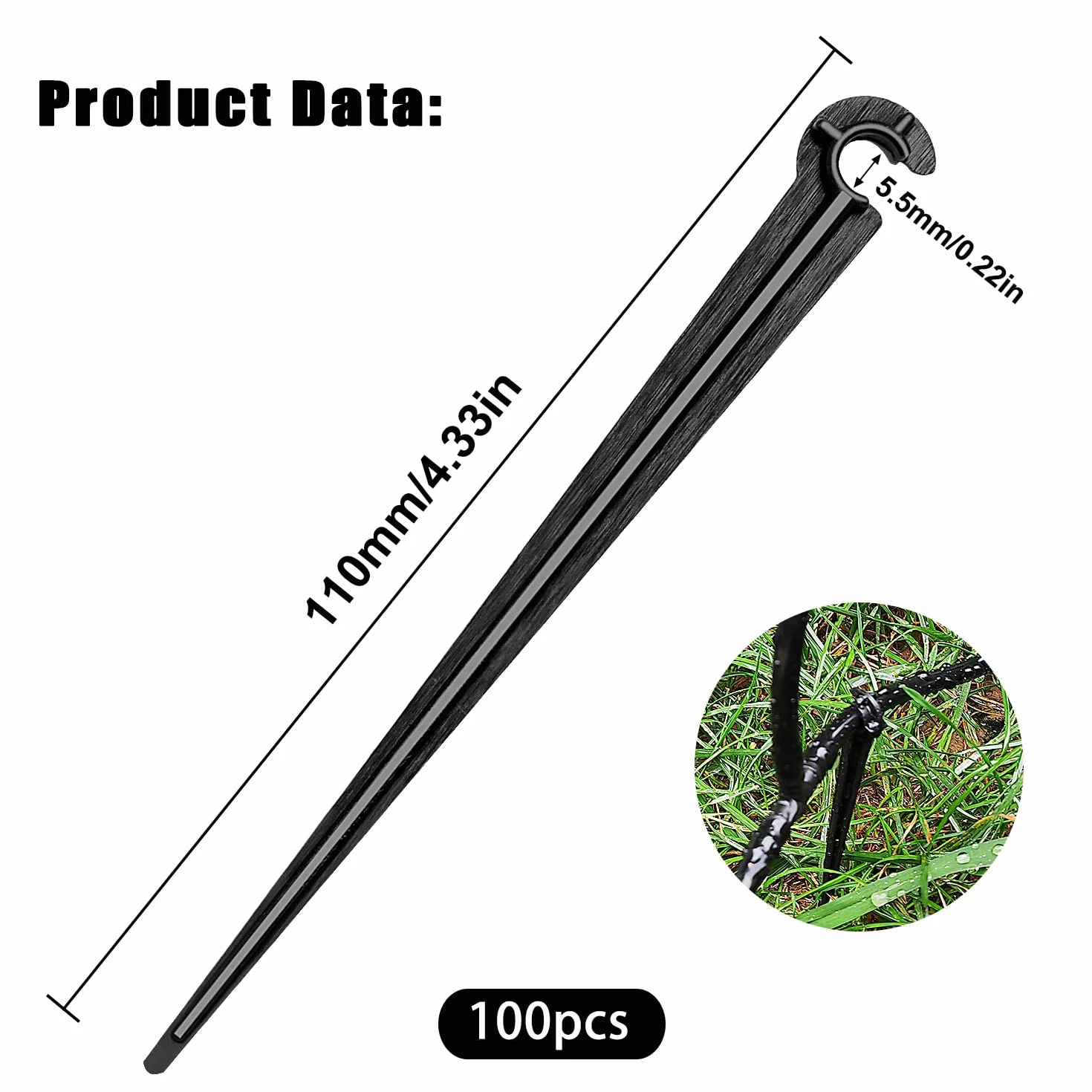 VooGenzek 100 Piezas Estacas de Apoyo para Riego por Goteo, Soporte Tubo Riego Piquetas, Estacas para Manguera de Riego, para Manguera de 4/7mm, para Huertos, Plantas o Macizos de Flores