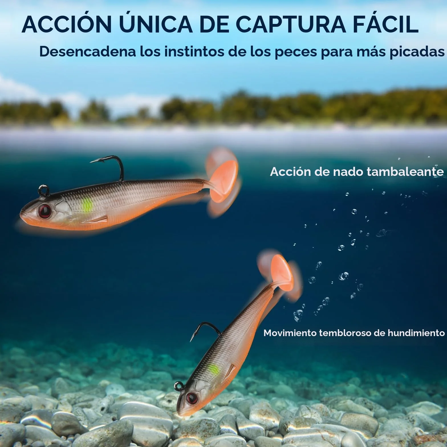 TRUSCEND Shadtale Señuelo con Anzuelos BKK Hundimiento Temblor Paddle Tail Swimbait para Lubina Truchas Lucio Siluro