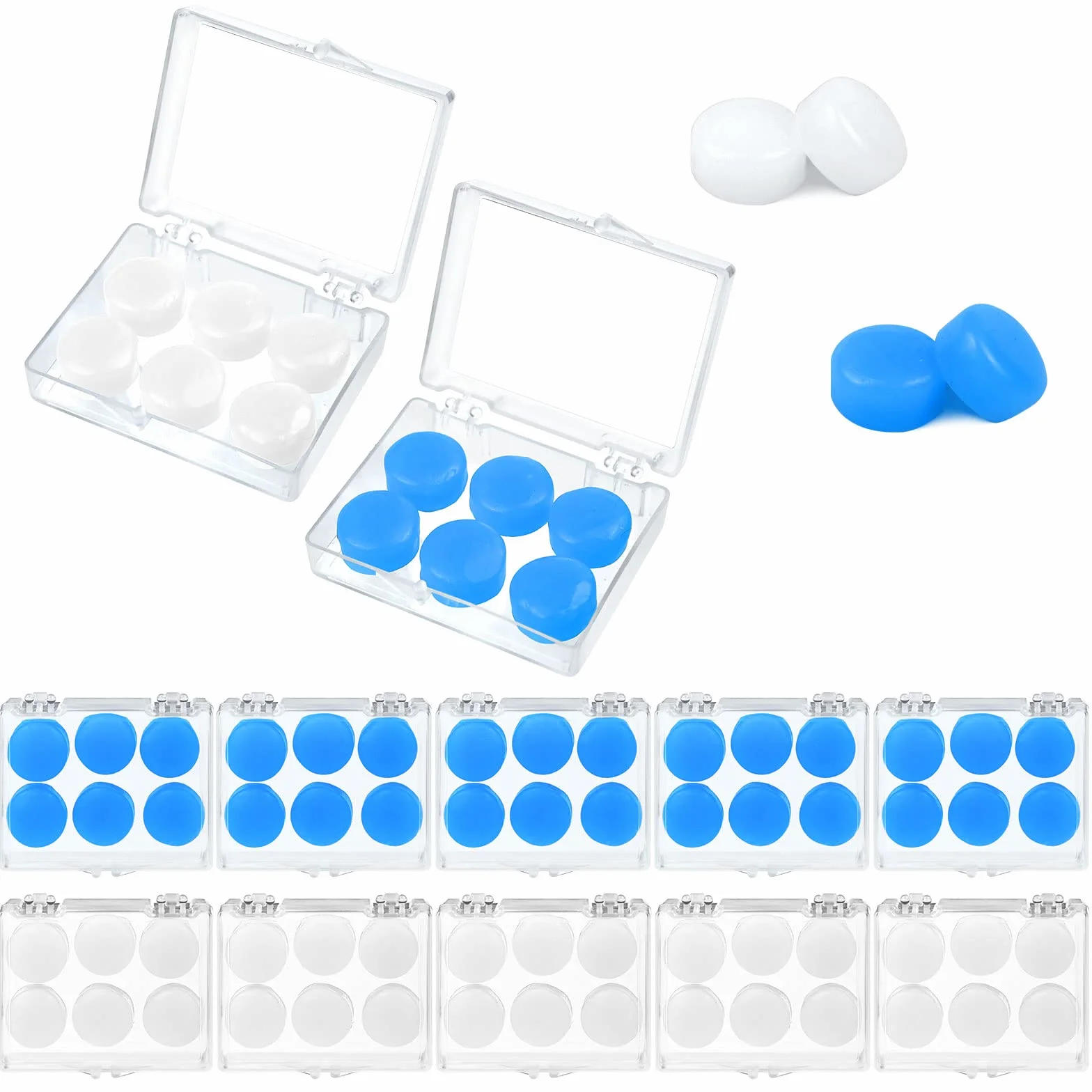 Silicona Tapones para Dormir Suave Reutilizables Moldeables para Niños Adultos Nadar Conciertos Aviones 30 Pares