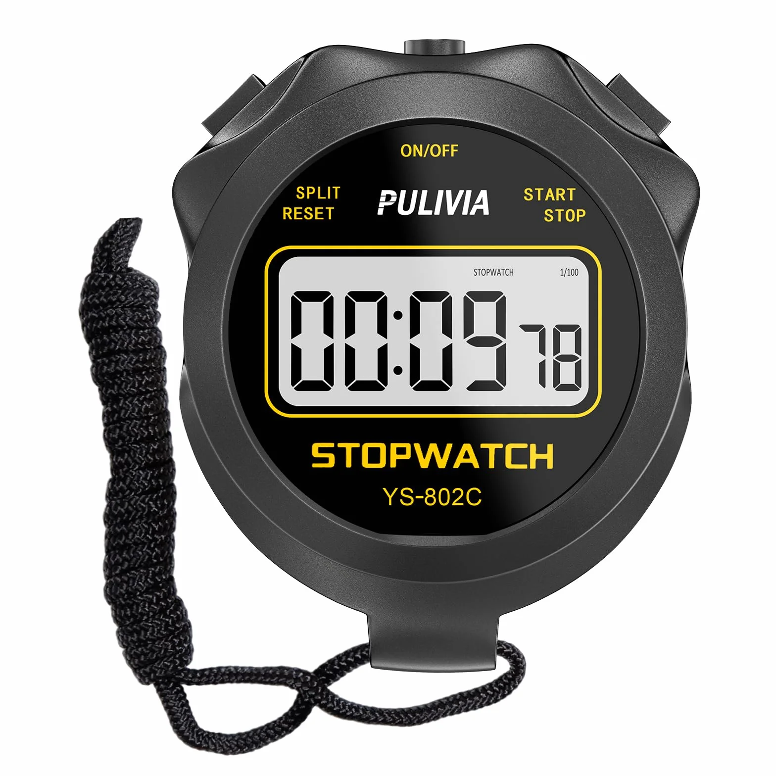 Cronómetro Deportivo Digital Silencioso, Negro para Entrenamiento de Niños y Entrenadores
