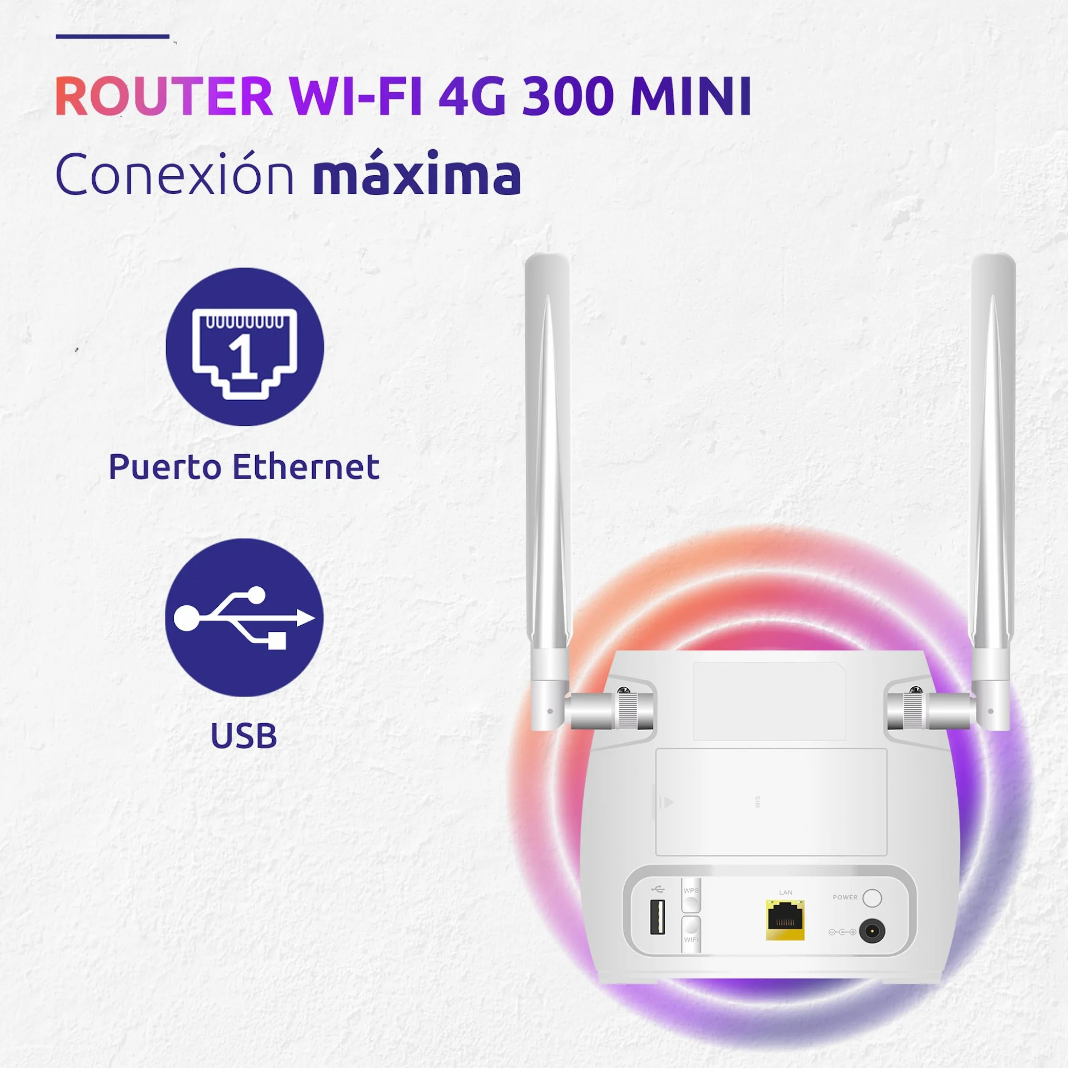 STRONG Router WiFi 4G LTE 300M 150 Mbps 300 Mbps Puerto RJ45 Antenas Desmontables Blanco
