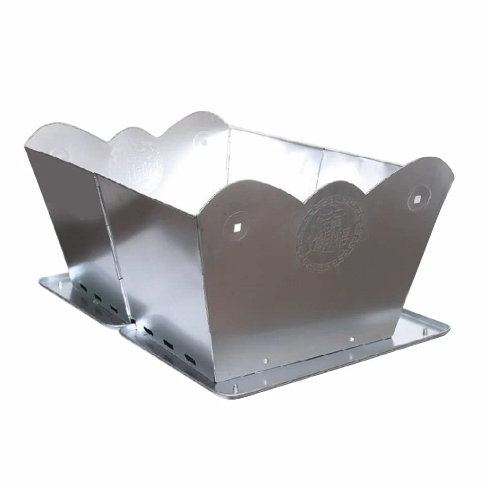 Incinerador de metal para reciclaje de jardín, incinerador plegable, portátil, de acero inoxidable, barril, quemar, hojas, papel, madera, basura, horno para patio, jardín (plateado)