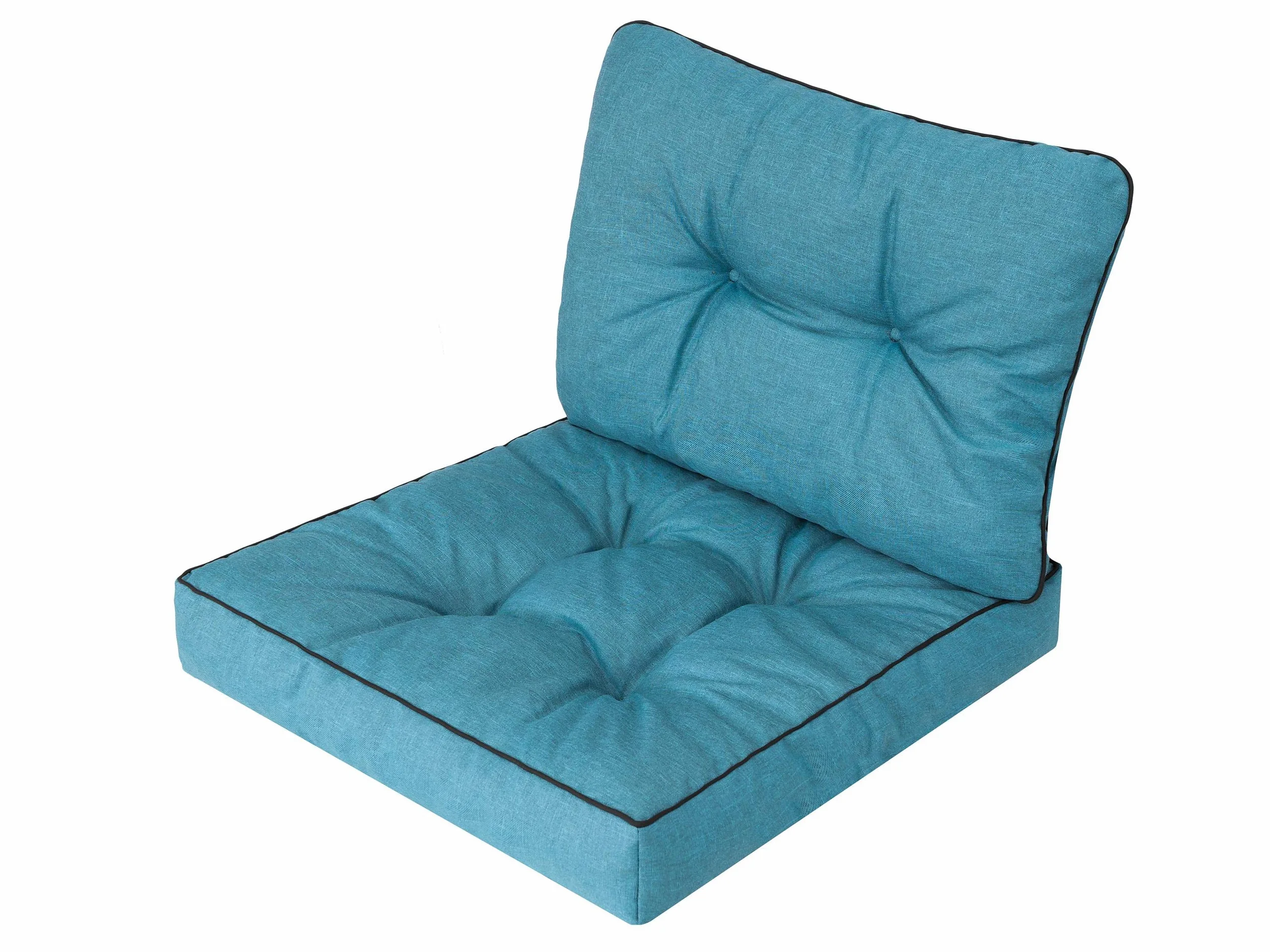 Cojin para Silla de Exterior - Cojín para Muebles de jardín con Respaldo - Cojin de Asiento 60 cm - Impermeables - Azul