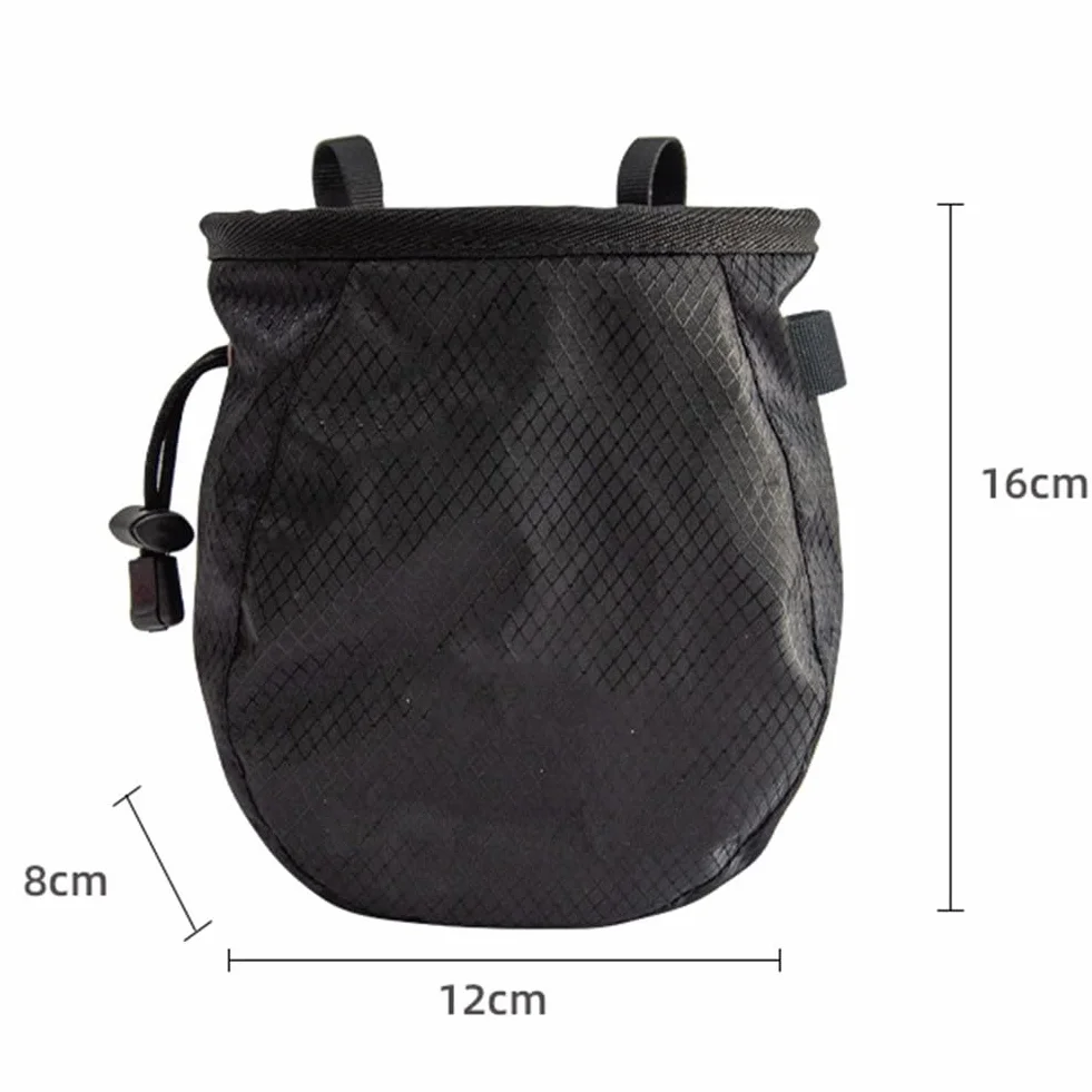 Bolsa de magnesio de poliéster resistente al desgaste con cinturón ajustable 12 x 8 x 16 cm negro