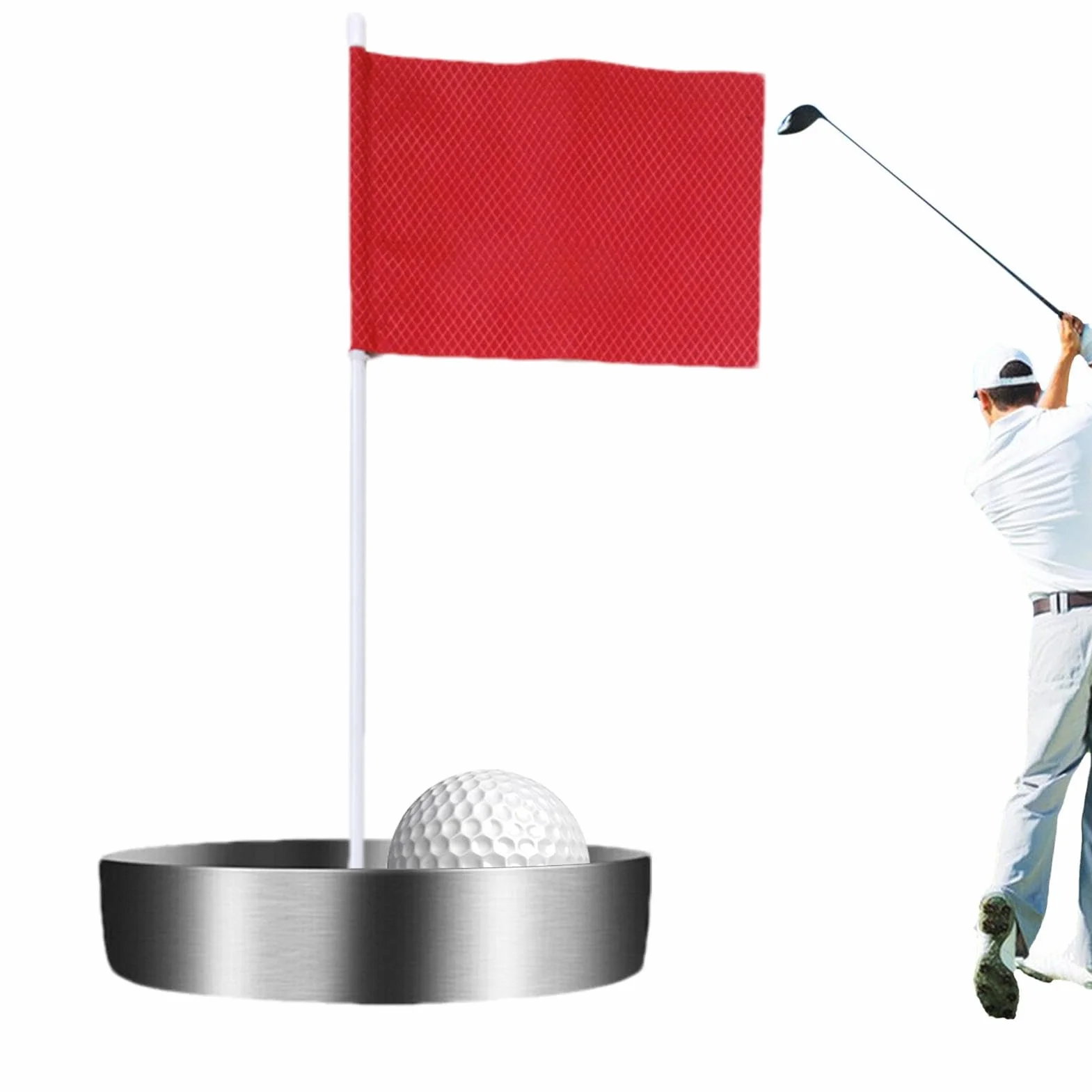 Golf Putting Cup z Flagą – Do Treningu Krytego i Na Zewnątrz, Regulaminowy Otwór