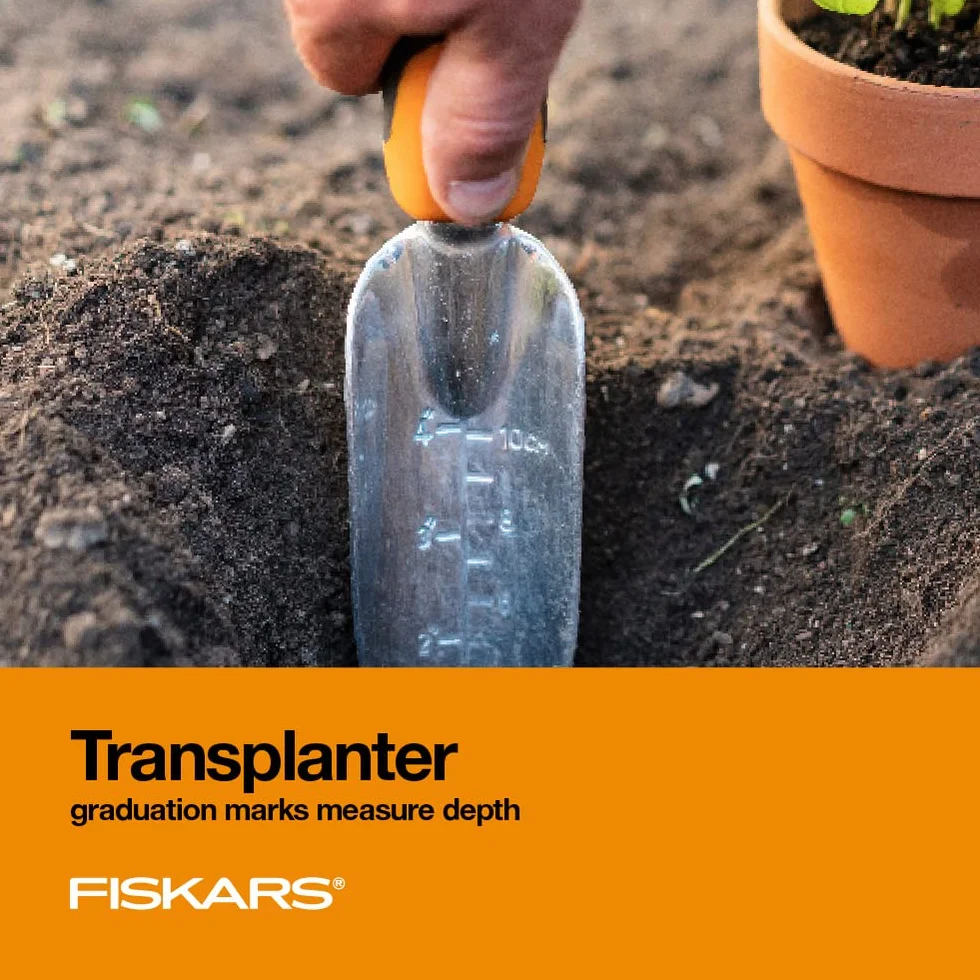 Fiskars Ergo - Juego de Herramientas de jardinería reciclables, Color Negro y Naranja