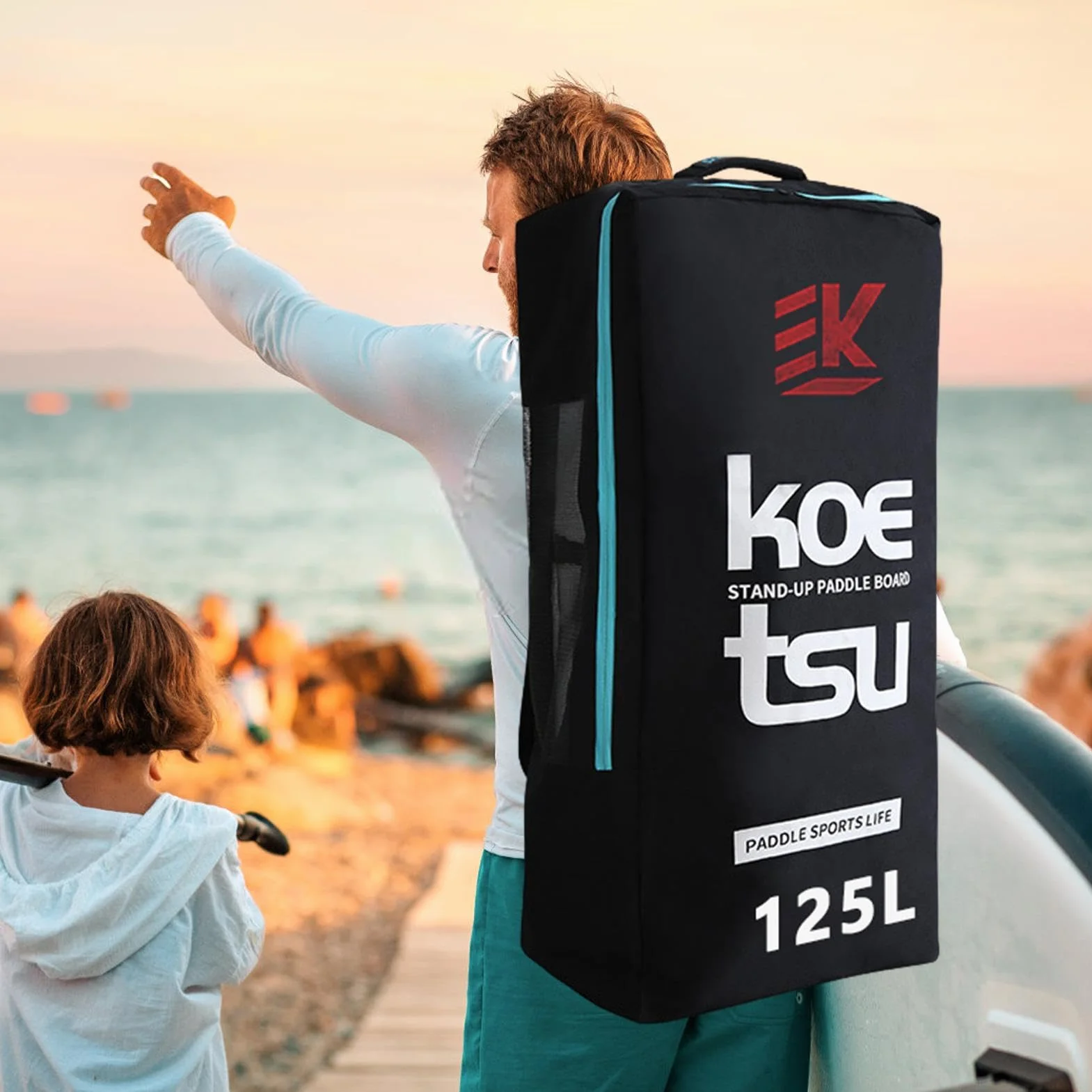 Bolsa para Tabla Paddle 125L, Impermeable Oxford, Cubierta Acolchada de Espuma para Surf y Kayak