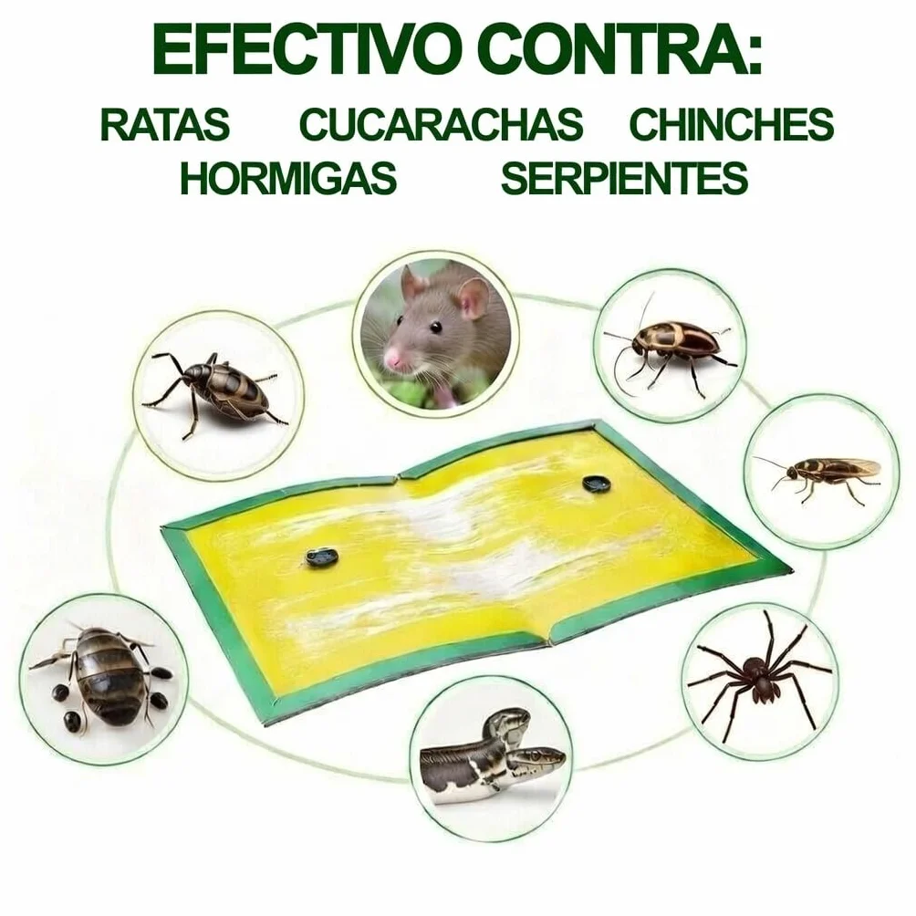 Trampas Adhesivas para Ratones y Cucarachas, Pack de 8, Sin Veneno, Pegamento Ultra Fuerte, Uso Interior Cocina, Garaje y Almacén