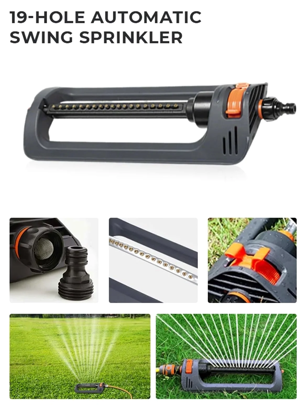 Aspersores de Riego Aspersor oscilante | Riego por oscilación automático 4 modos for jardines y jardines grandes