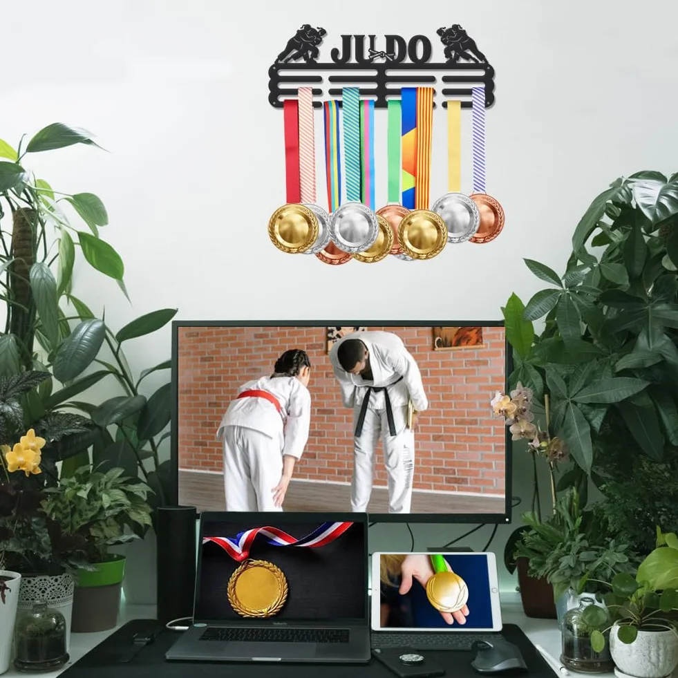 SUPERDANT Soporte para Medallas de Judo Femenino Estante de Exhibición para Más de 60 Medallas Colgador de Pared