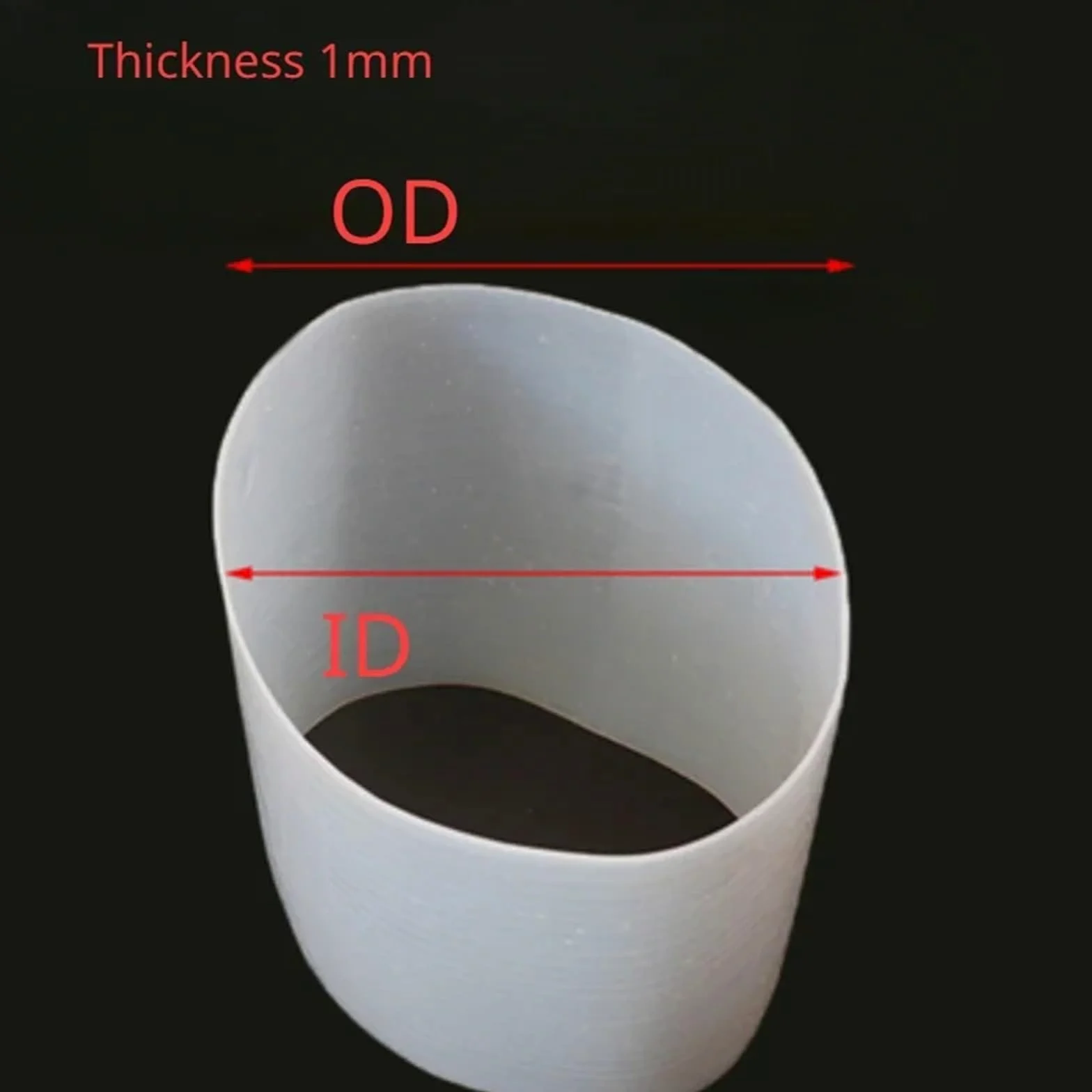 Manguera de goma Manguera de goma silicona resistente a altas temperaturas, tubo grande 2 metros espesor, 1mm diámetro interior, 12-1000mm grado Industrial(200x202mm)