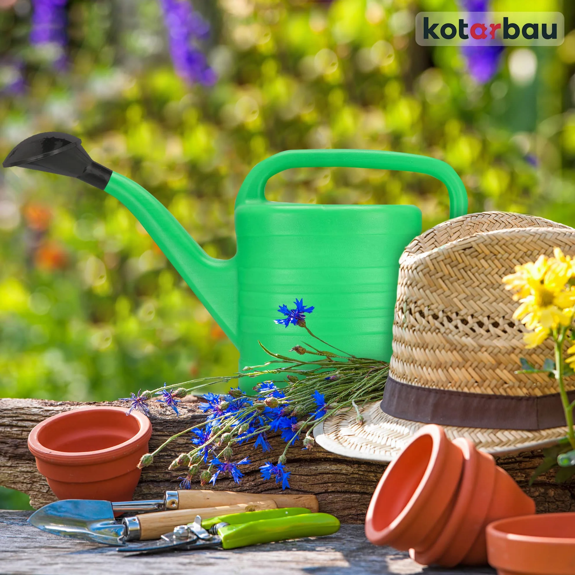 KOTARBAU® Regadera Plantas - Plástico - 10 L - Verde - Regaderas para Macetas - con Boquilla Extraíble para Jardín