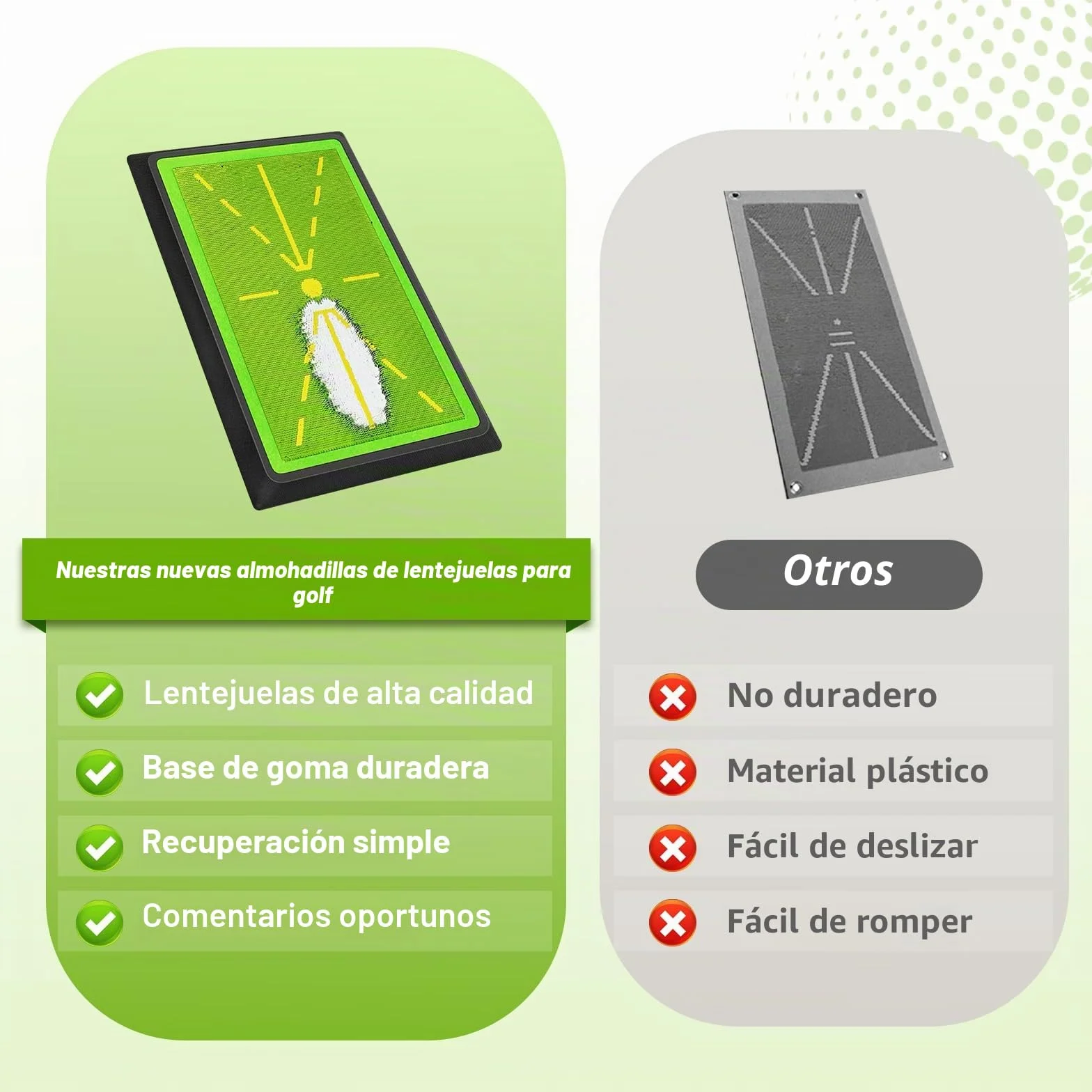 Tapete de Golf con Retroalimentación Instantánea, Base Antideslizante, Portátil para Entrenamiento en Casa