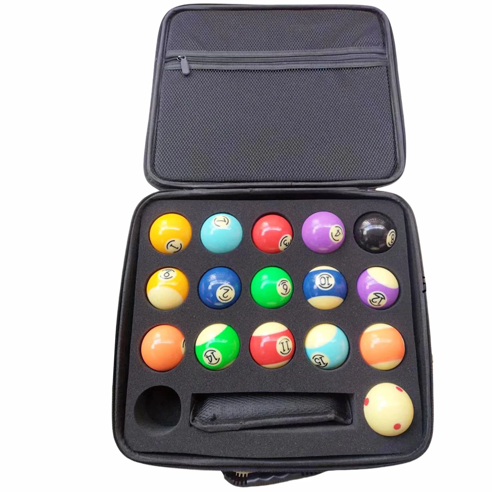 Billiard Case Travel Bag for Pool Balls Lightweight Carrying Bag 13.78x13.78x3.15 Inches