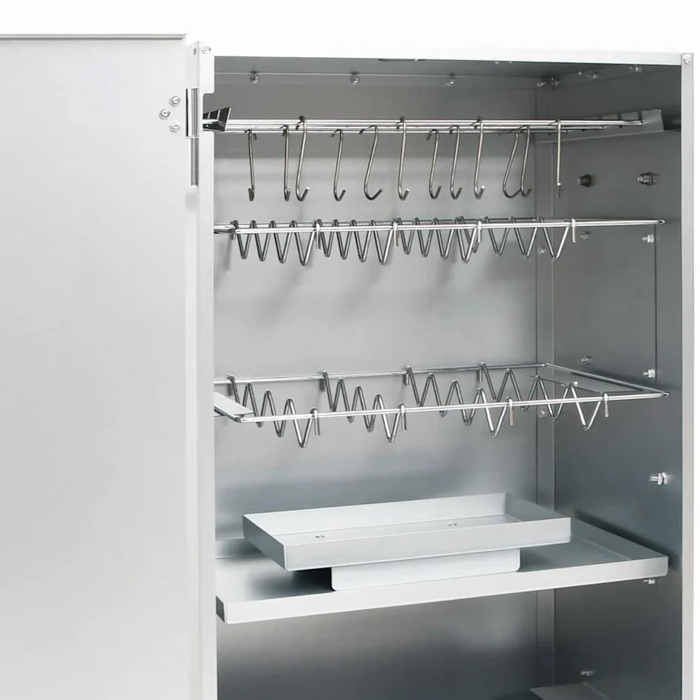 vidaXL Horno ahumador astillas Madera Acero galvanizado 44,5x29x83 cm, ahumador, Barbacoa de jardín, ahumador de jardín, Parrilla ahumador