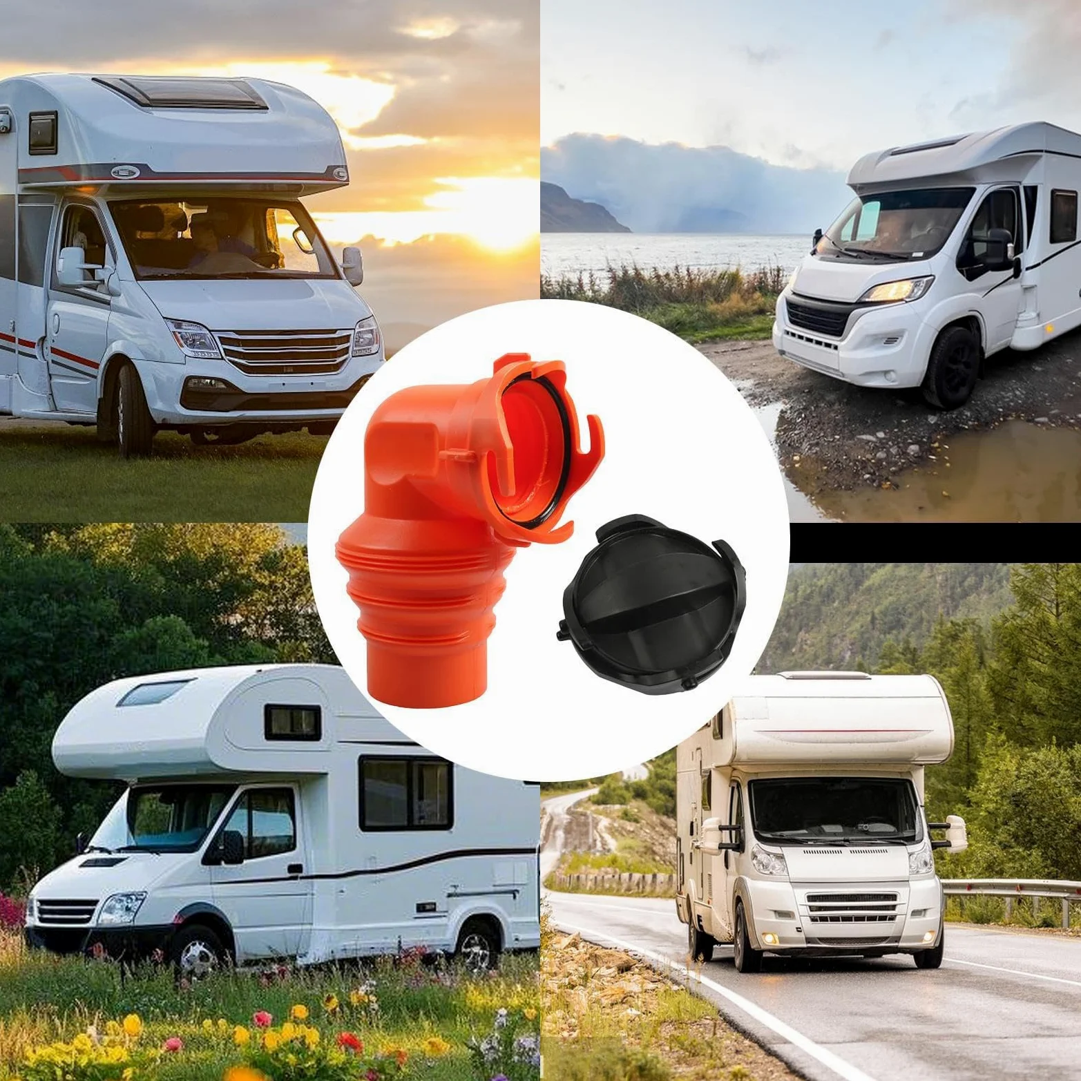 Adaptador De Manguera De Desagüe RV Accesorio De Fontanería De 90 Grados | Acoplamiento Para Manguera De RV A Prueba De Fugas Con 2 Para Conexión Hermética Contra Olores En Estación