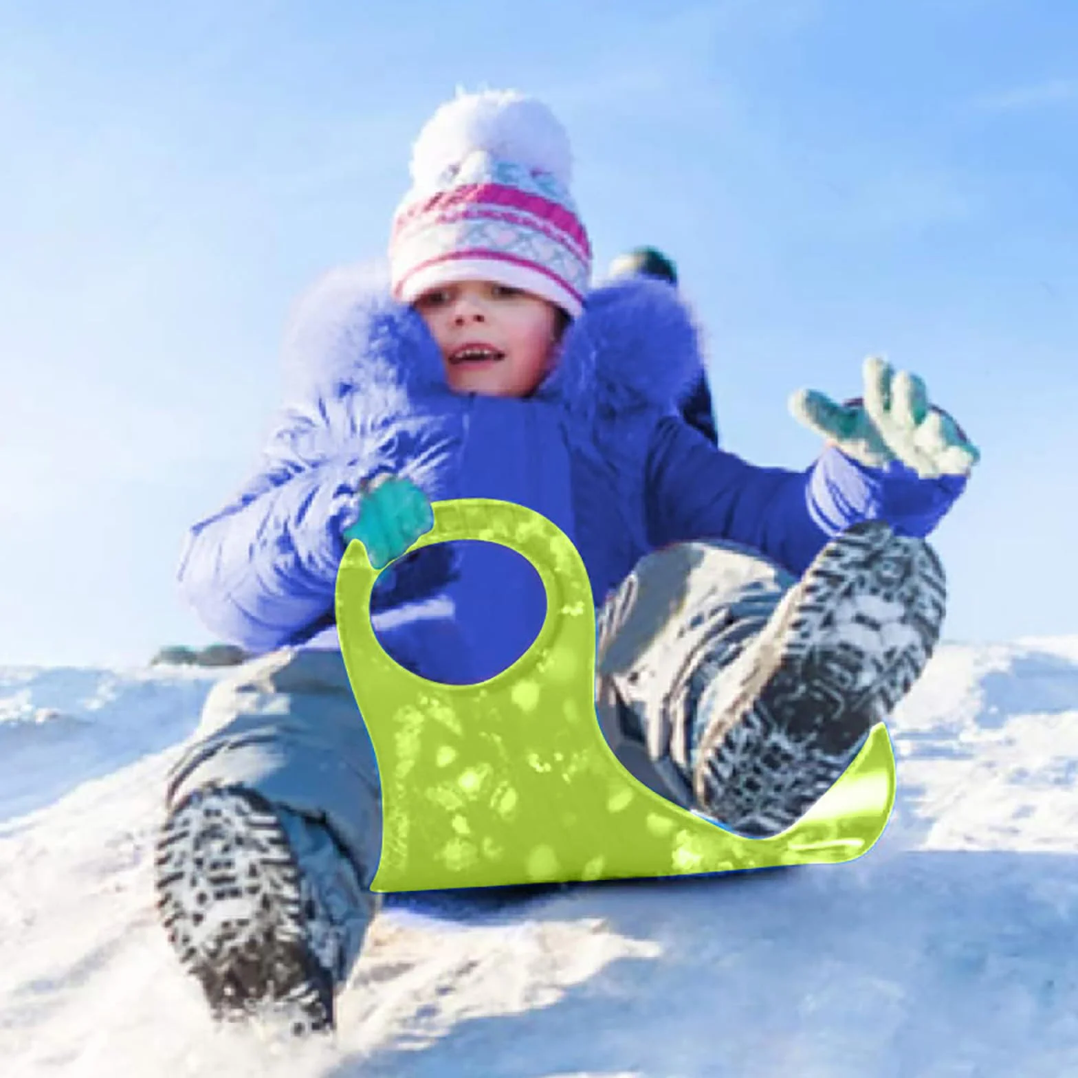 Genisch Schneeschlittenbrett Sand-Ablauftsrodelbrett für Erwachsene Kinder Outdoor-Winter-Skibretter