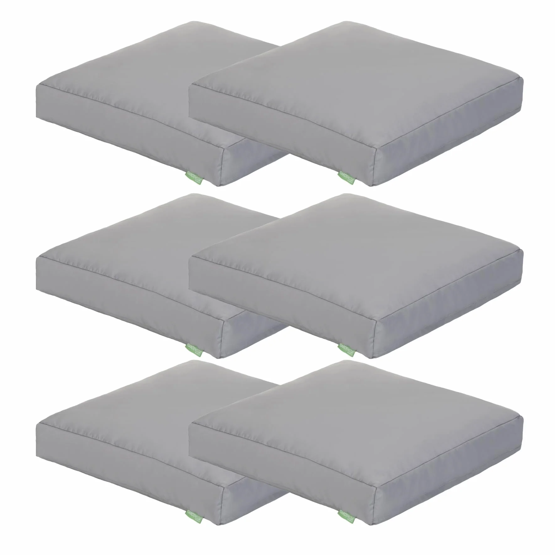 Gardenista Cojín de Suelo Acolchado, Medida 60 x 60 x 10 cm, Cojín Suelo Cuadrado, Cojines para Palets, Banco, Silla y Suelo, Asiento Cómodo Decorativo para Interior (6, Plata)