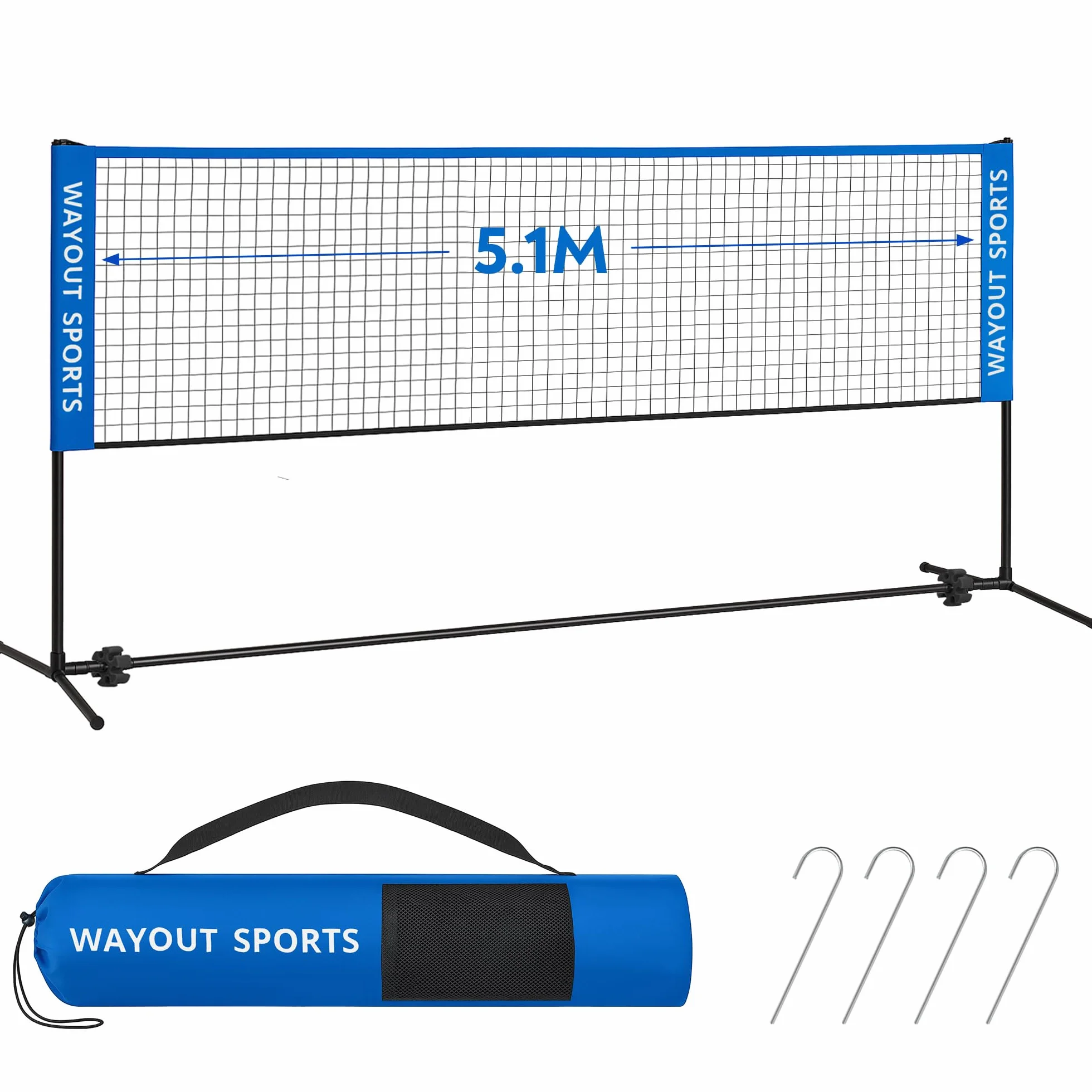 Red Plegable Ajustable para Bádminton Tenis Voleibol Fútbol