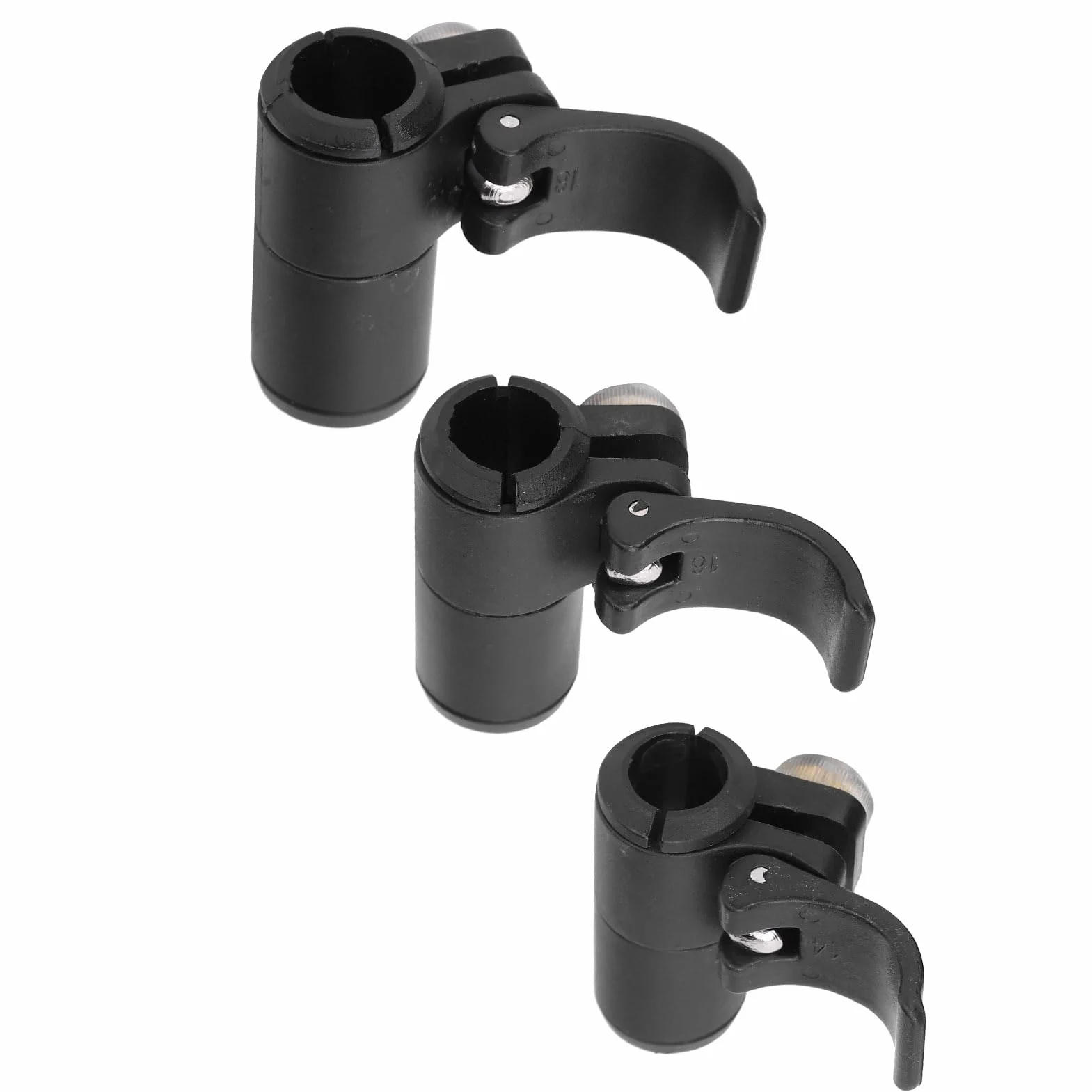 Yosoo Health Gear Clips de Repuesto para Bastón de Trekking, 3 Piezas, Plástico con Bloqueo Rápido, 18 mm, 16 mm, 14 mm