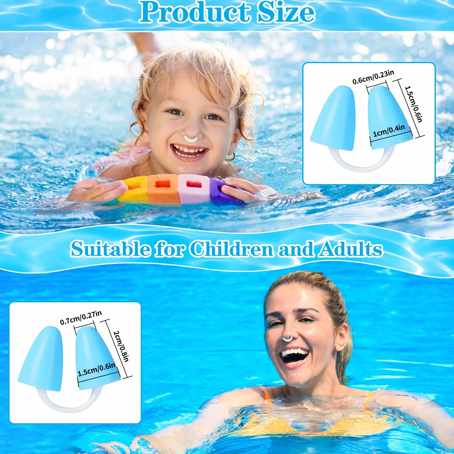 Pinzas Nariz Natación Silicona Tapón Nariz Clip Natación Surf Rafting Buceo Adultos Azul