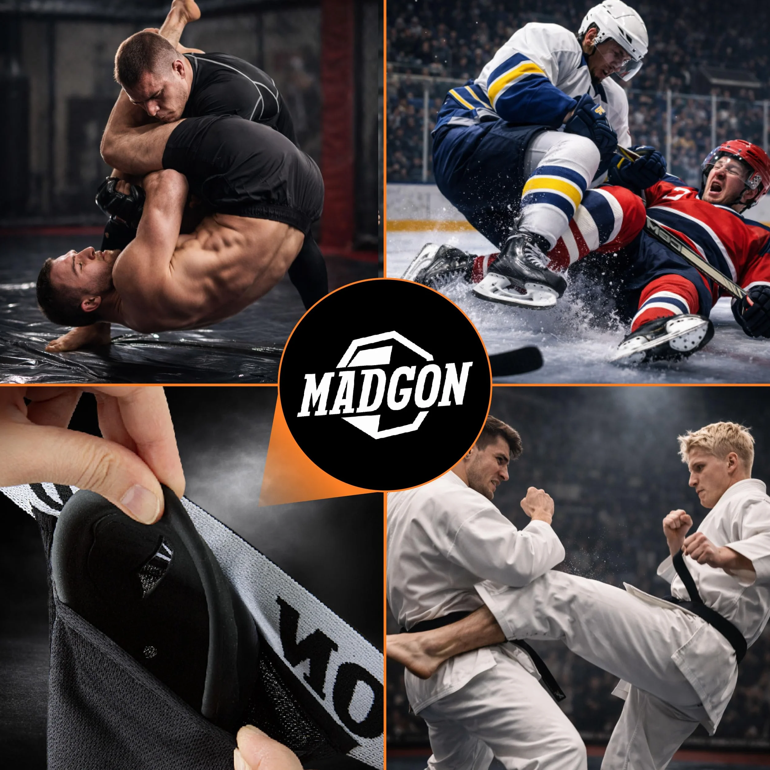 MADGON Coquilla Boxeo Protección Doble Reforzada MMA Kick Boxing Suspendorio Profesional