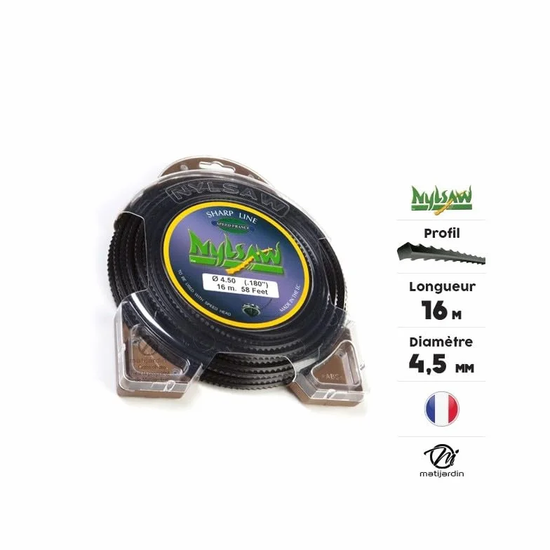 Matijardin Nylsaw - Hilo de nailon con muescas (4,5 mm x 16 m)
