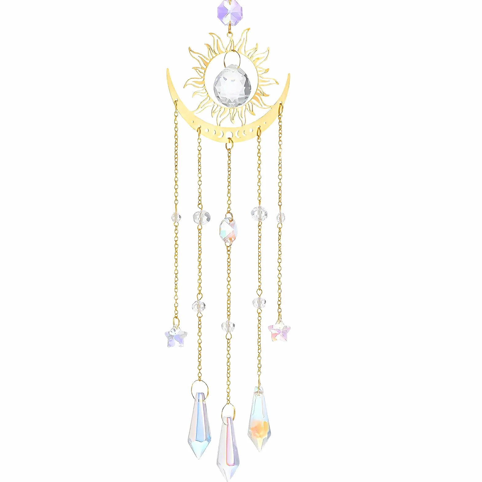 Atrapasol de Cristal, Decoración Boho para Ventana, Salón, Dormitorio y Jardín, 47 cm