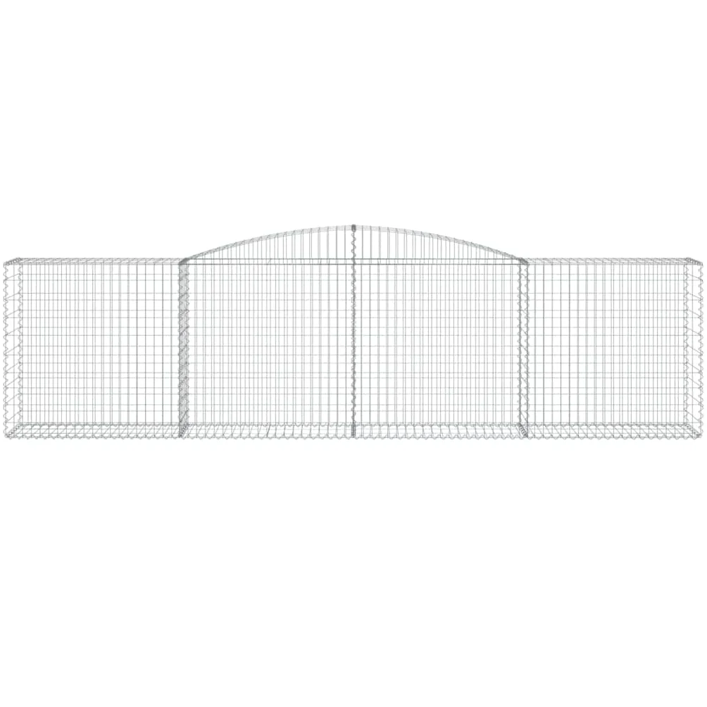 2 cestas para gaviones con arco alto, 400 x 50 x 100/120 cm, hierro galvanizado para barreras de jardín y protección de la privacidad, aislamiento acústico y decoración de alambre resistente