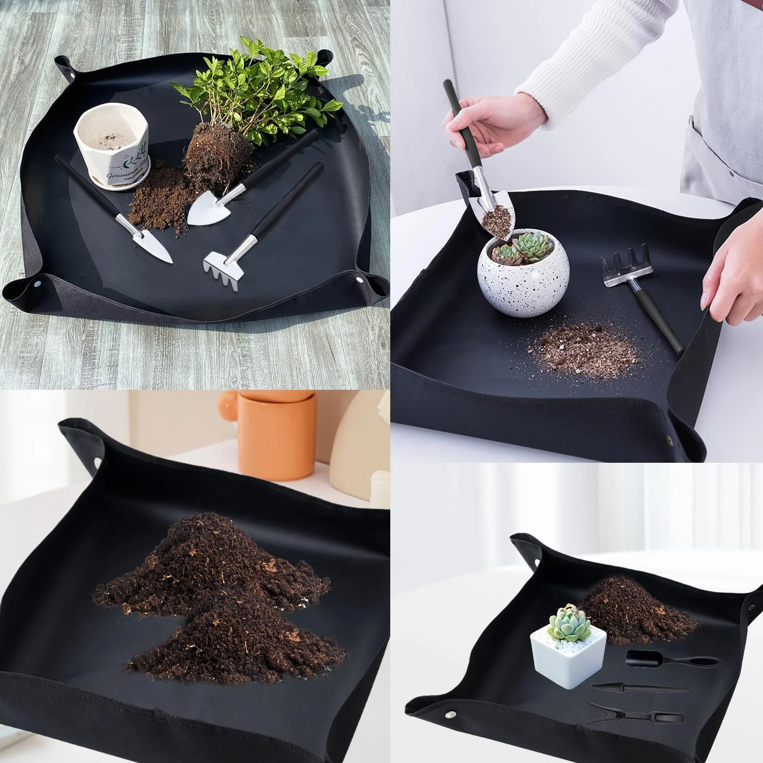 JOYBOY Juego de Herramientas de Jardín,Mini Herramientas de Jardinería,Estera para Plantas de Jardín,Kit de Jardinería Bolsa de Jardín,Herramientas para Plantas Suculentas Set,Herramientas Bonsai Kit