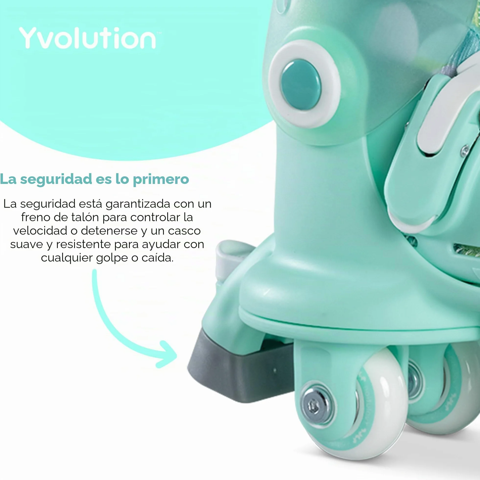 Yvolution Patines de Entrenamiento Ajustables 2 en 1 para Niños Principiantes