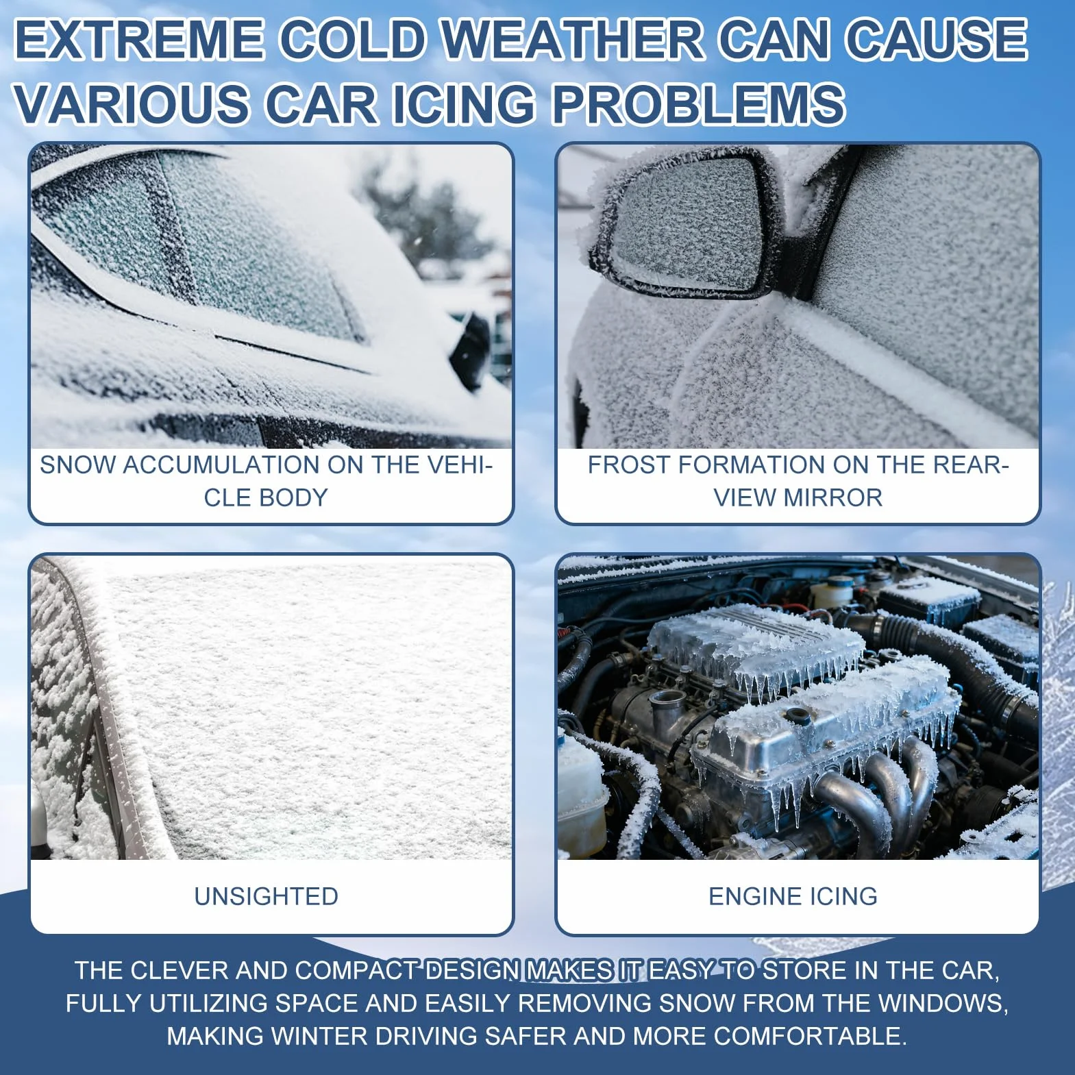 3 piezas Descongelador electromagnético para derretir hielo, quitanieves electromagnético para coche, desempañador electromagnético para coche, desempañador electromagnético para quitar nieve