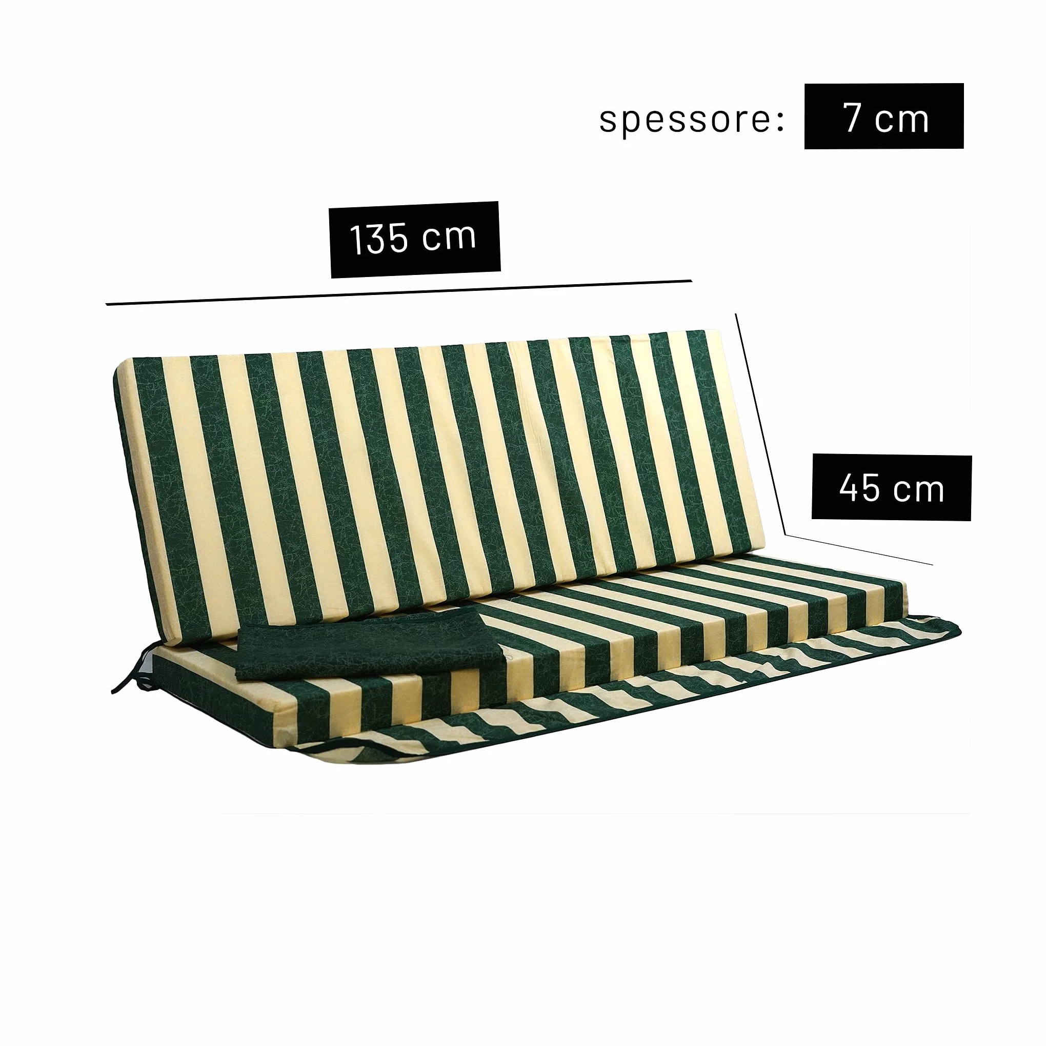 TECNOCUCI Cojín desenfundable para balancín de 3 plazas – 100% Fabricado en Italia – Ideal para Exteriores (Jardines y Patios)