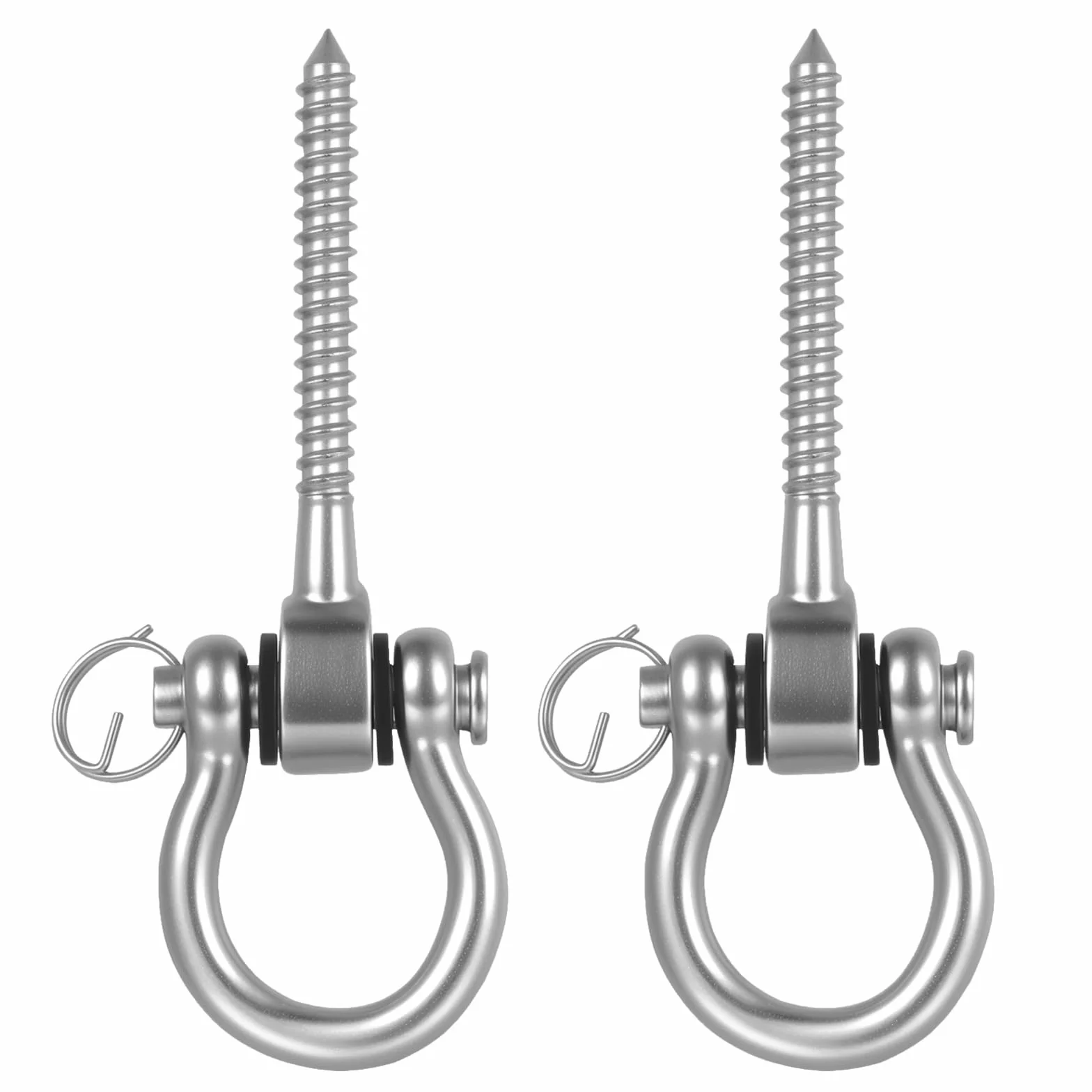 2 PcsGanchos para Columpios de Techo, 123mm Soportes Ganchos de Techo de Acero Inoxidable de 180° Rotación, Ganchos de Hamacas Yoga Sacos de Boxeo Arena Porches Patios