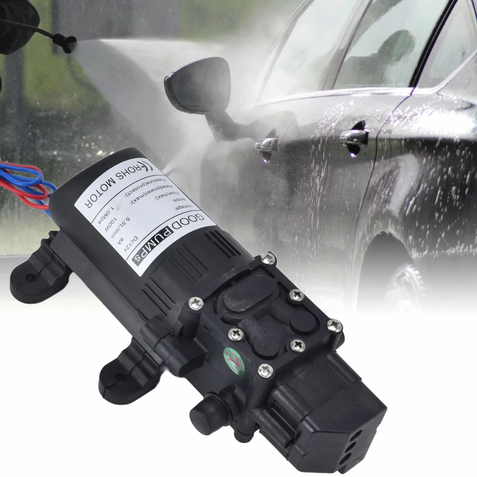 Bomba de Diafragma Automática DC 12V, Bombas de Diafragma. Presostato autocebante Bomba Agua 70 W 8 L/min diafragma presión Micro Alta con Interruptor Camping vehículos
