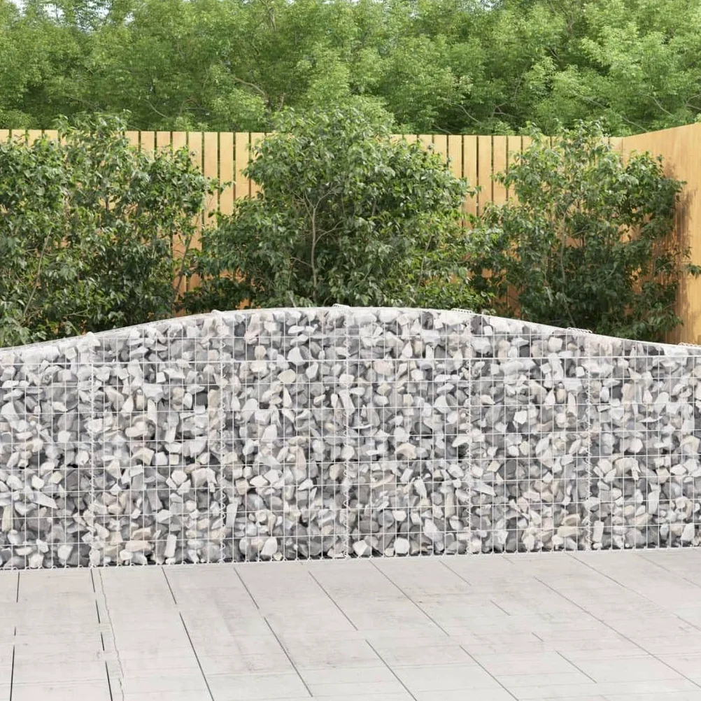 7-TLG - Cesta para gaviones (400 x 30 x 80/100 cm, galvanizada), diseño de arco alto