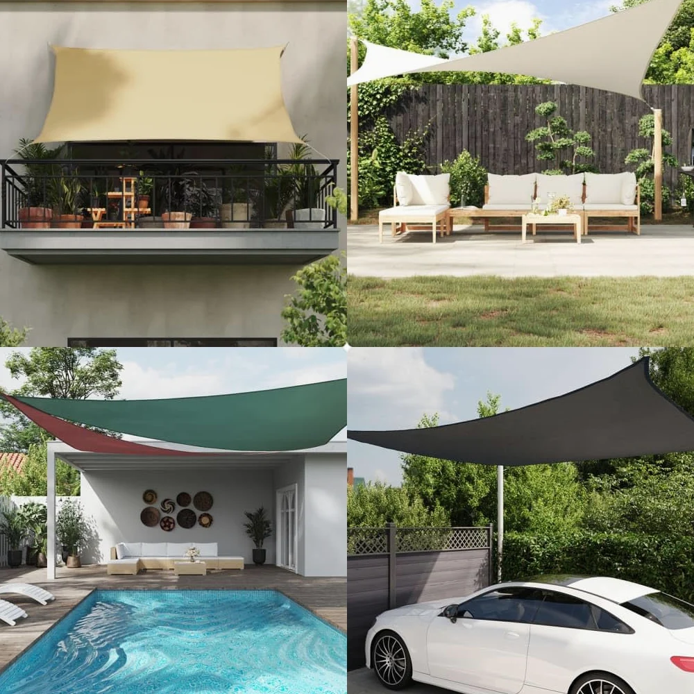 Toldo de Vela toldos Exterior terraza toldos Vela toldos terrazas toldo Camping poliéster Oxford 100% Gris Claro 4,5x3 m