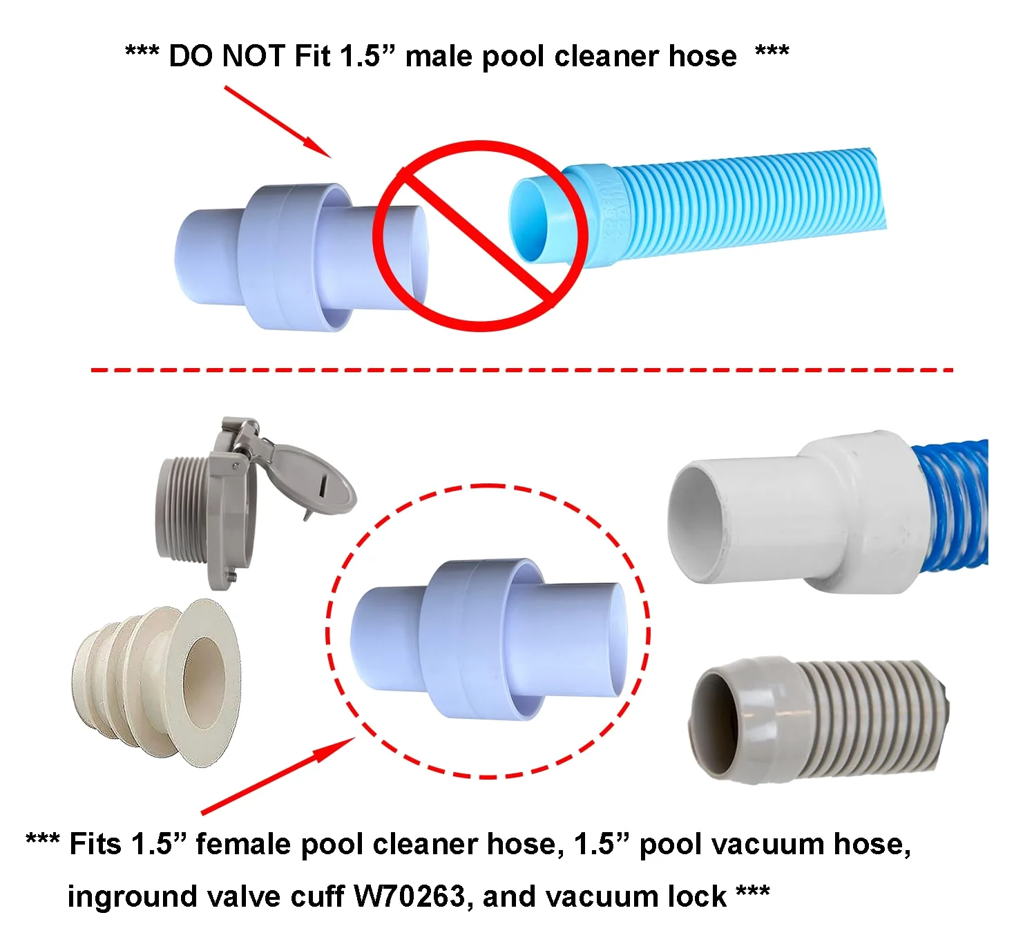 PoolSupplyTown - Adaptador para manguera de piscina de 3,8 cm - recambio para Hayward AXV092