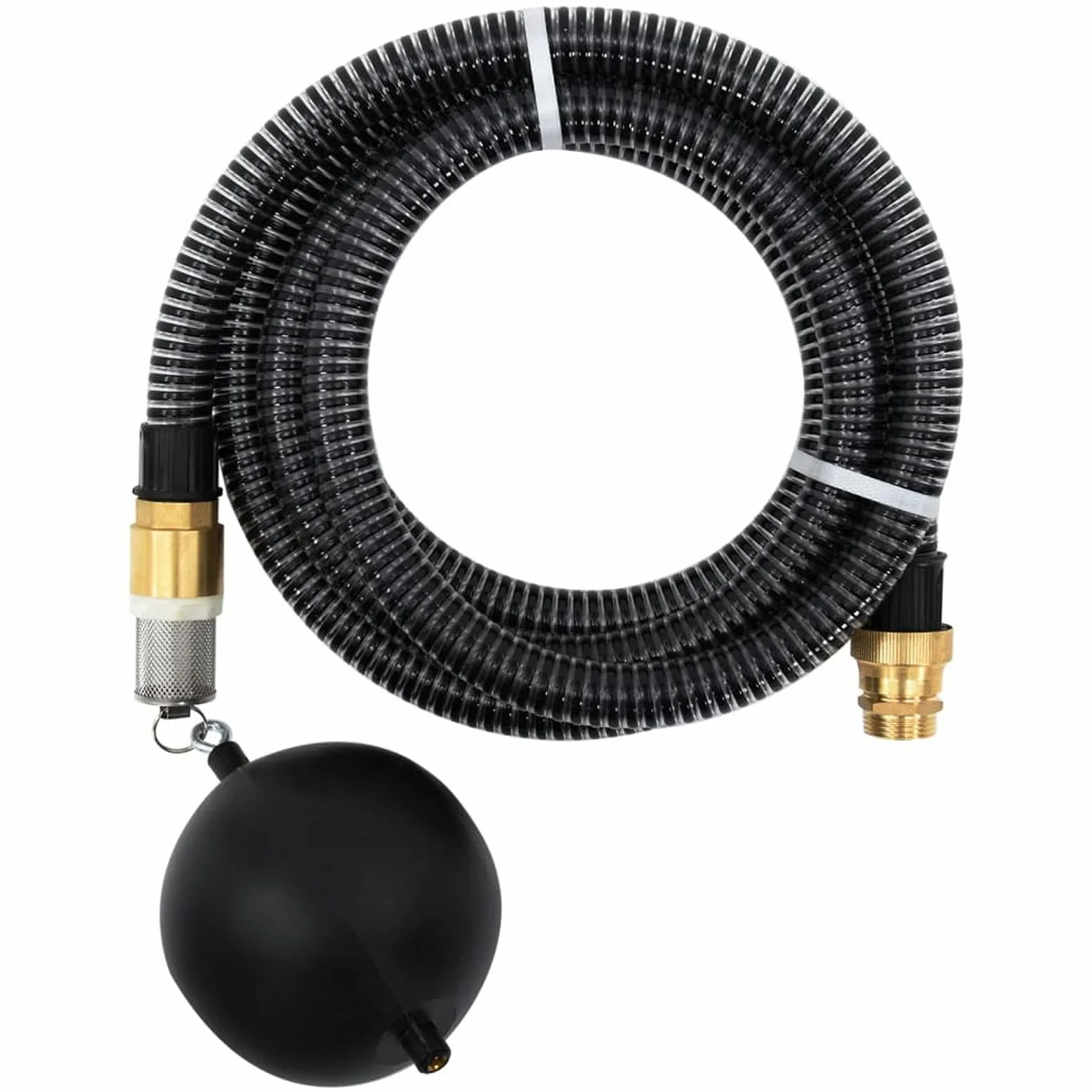 Gecheer Manguera de aspiración con conectores de latón para acueductos domésticos, filtros de agua, bombas de jardín, 15 m 25 mm, negro