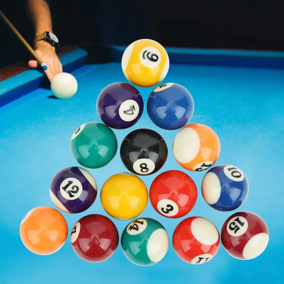 Mini Bolas de Billar de Resina 16PCS 38MM Accesorio de Mesa de Billar para Sala de Juegos