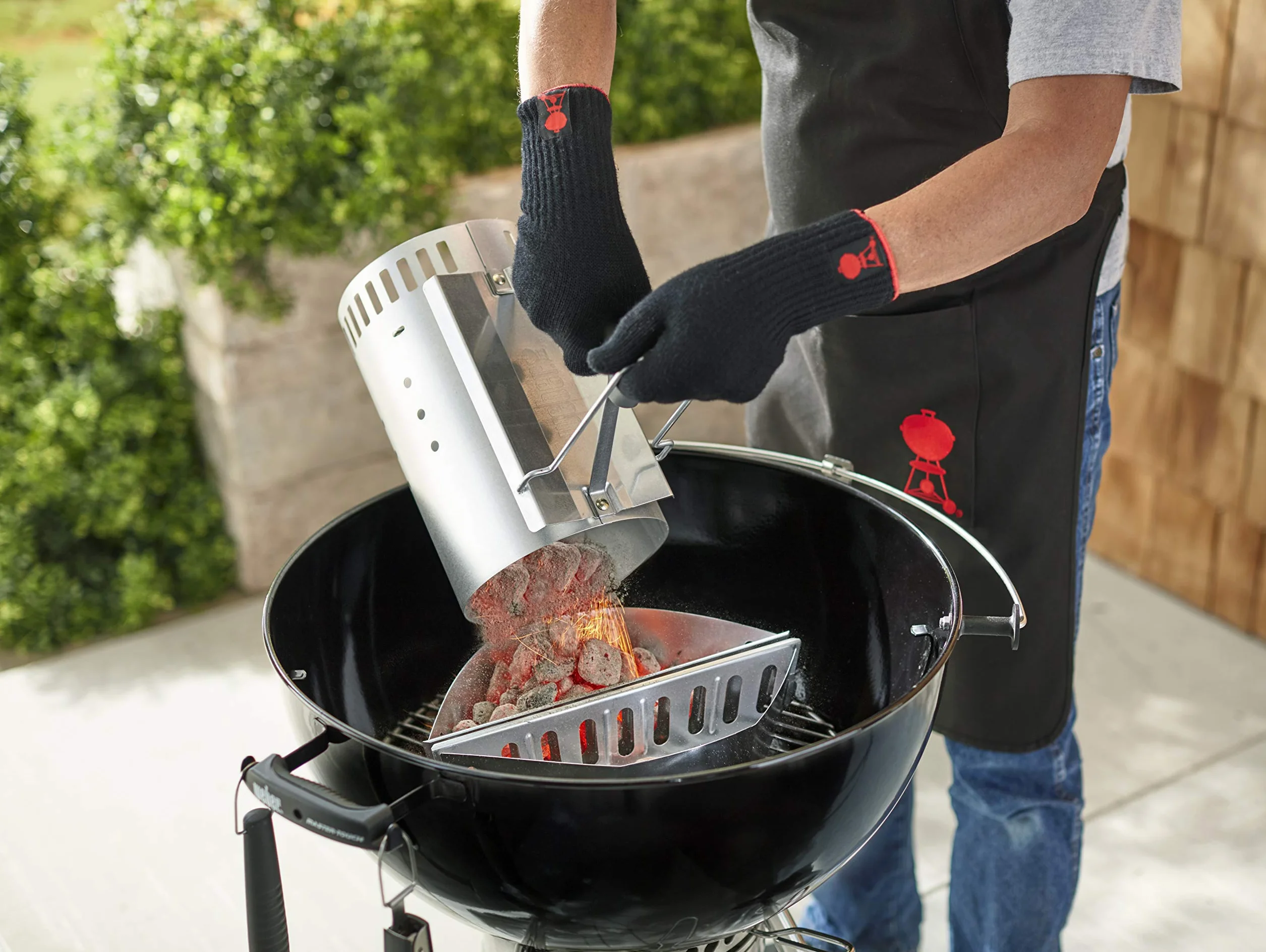 Weber 17631 - Set Chimenea 2 kg de Briquetas + 6 Pastillas de Encendido Blancas, Acero Inoxidable