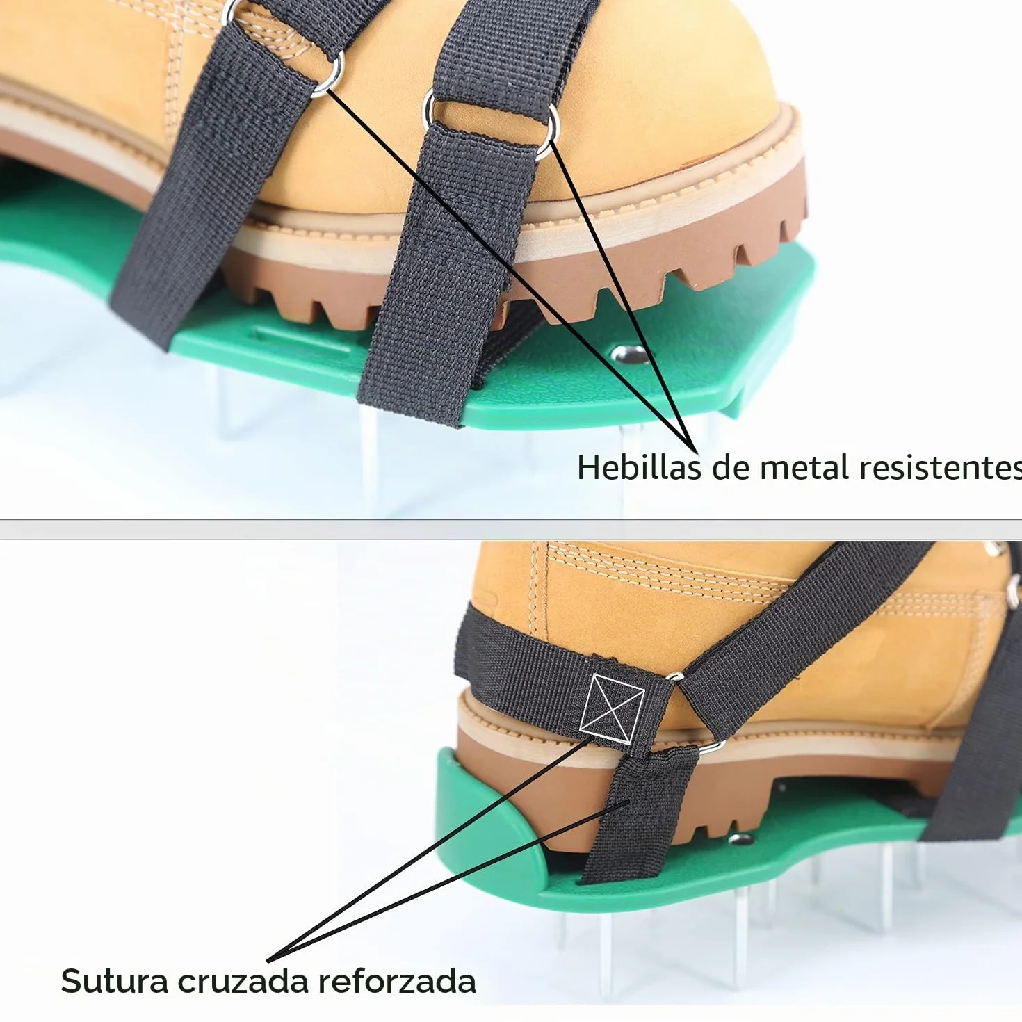 Zapatos Escarificador Cesped, Sandalias Aeradoras Con Picos Y Cierres De Gancho Para Airear Eficazmente El Suelo Del Aireador Césped Tamaño Universa Aerador Para Jardín Patio Sin Instalación
