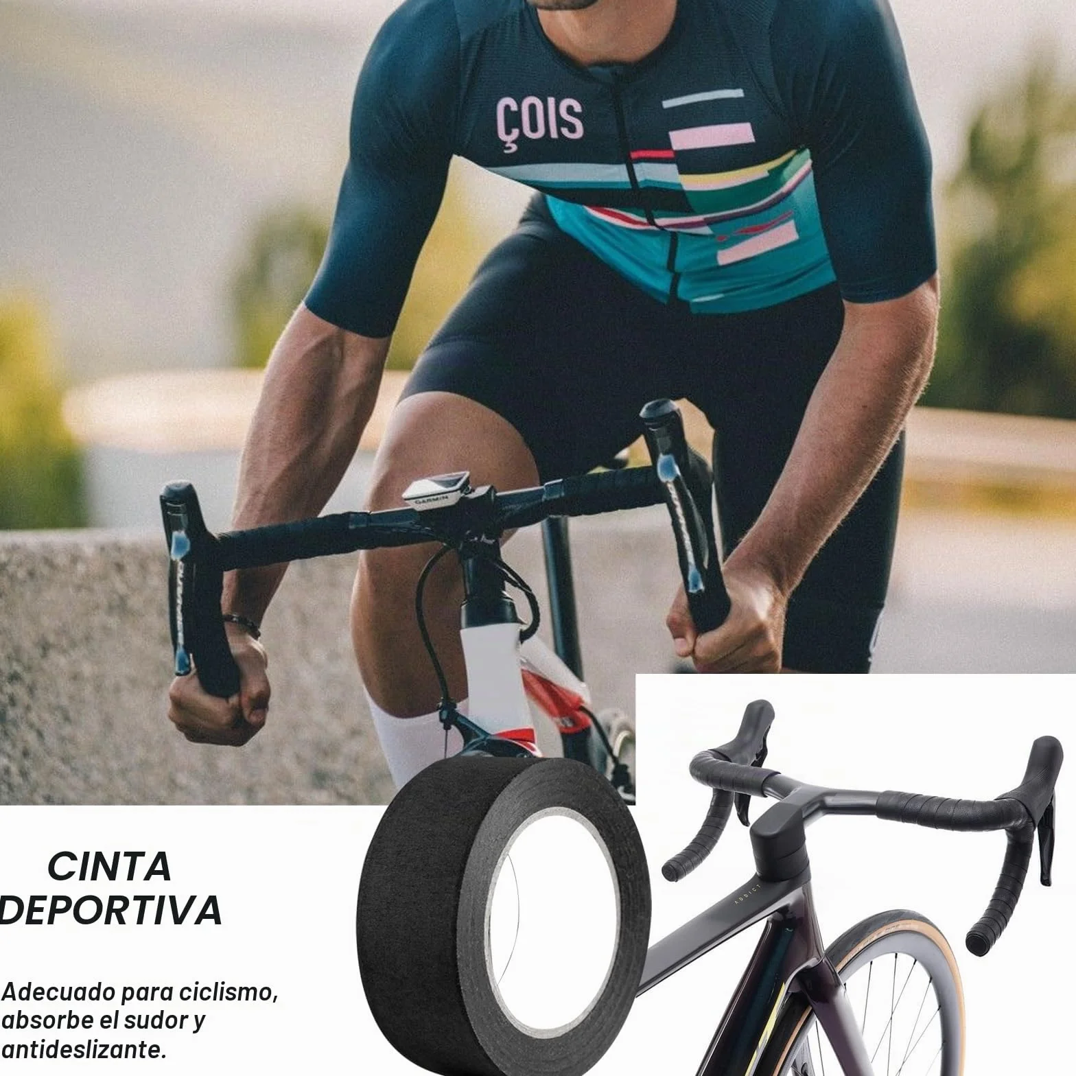 Cinta Antideslizante Aockey para Palos de Deportes 2 Rollos 25 mm × 10 m