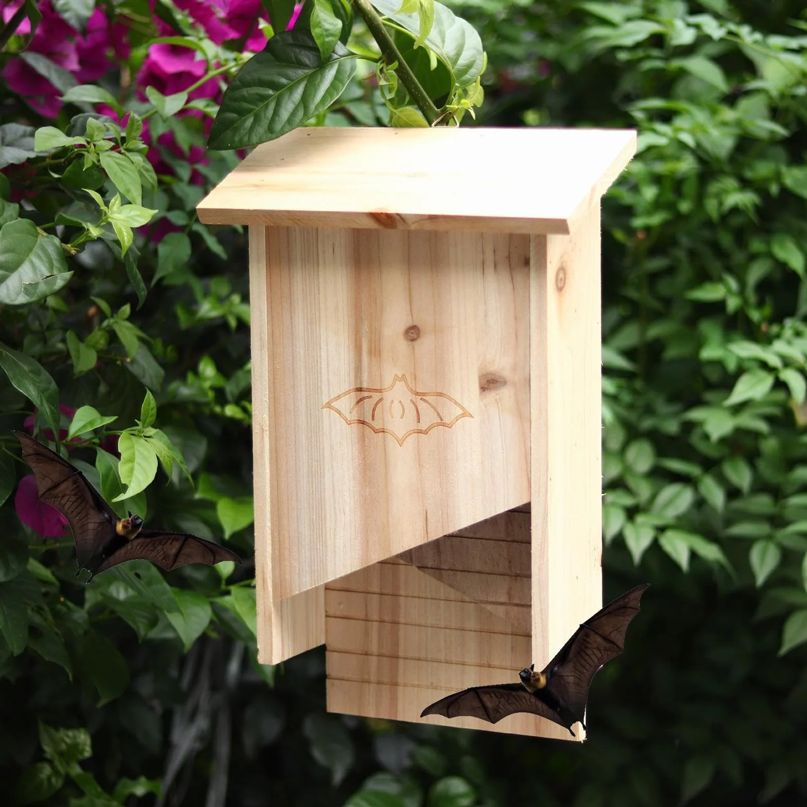 Casas para murciélagos al aire libre | murciélagos resistentes a la intemperie para exteriores | Casa murciélagos madera resistente a la intemperie para exteriores, Pacienjo