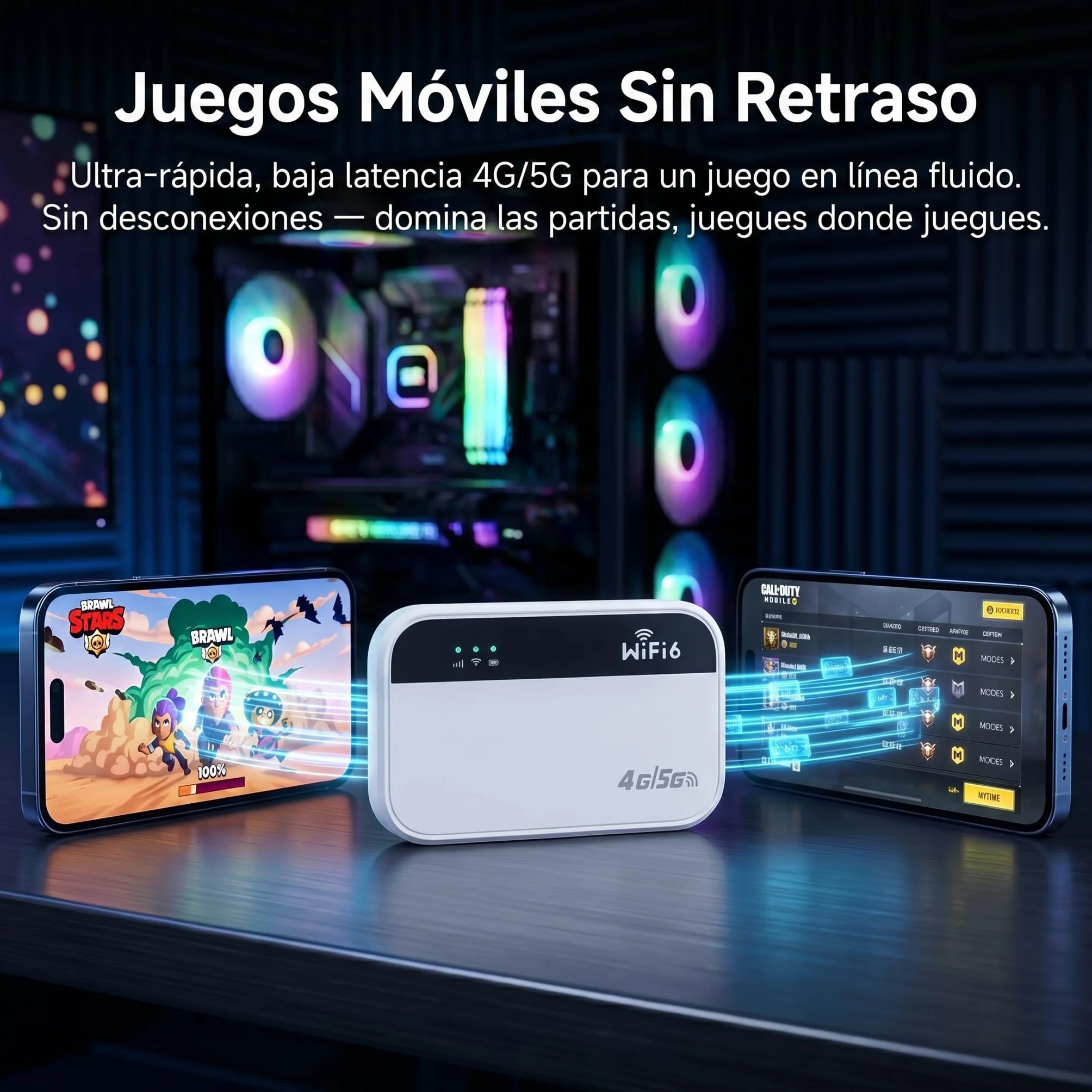 Router WiFi 5G Portátil Ultraligero 3000mAh 14h Autonomía 32 Dispositivos WPA2 Compatible Operadores M2