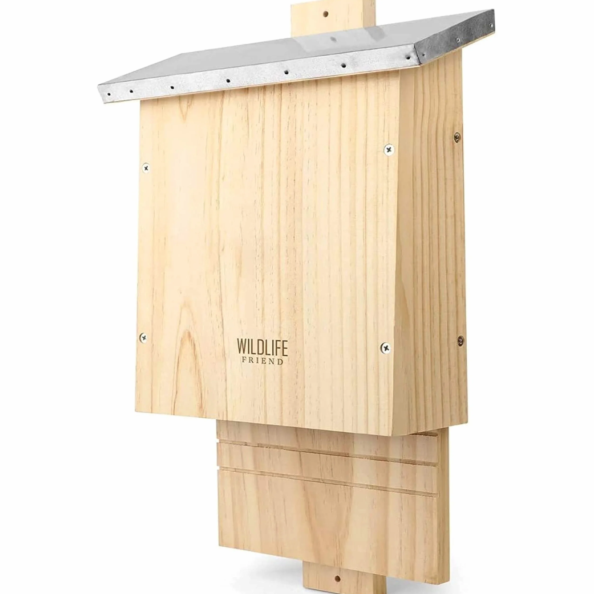 WILDLIFE FRIEND Caja Grande para murciélagos, Madera Maciza atornillada y 100% Resistente a la Intemperie, Sin Tratar, Casa para murciélagos y Caja de anidación para murciélagos