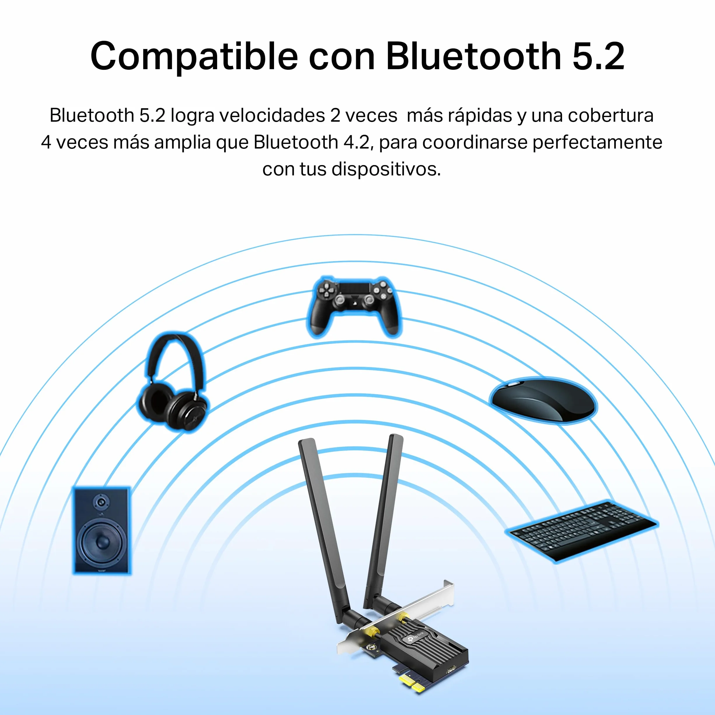 TP-Link Archer TX55E Tarjeta de Red PCIe AX3000 Wi-Fi 6 Bluetooth 5.2 Negro