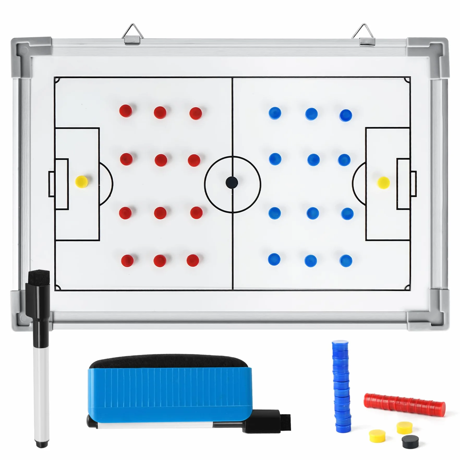 Pizarra Futbol Entrenador Magnética Plegable con Imanes y Borrador para Estrategia