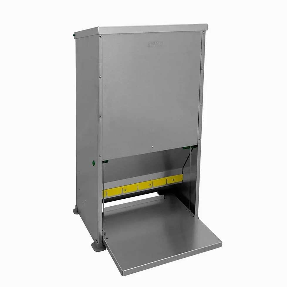 Comedero de pedal de chapa galvanizada ALMA básico para pollos - capacidad 30 litros