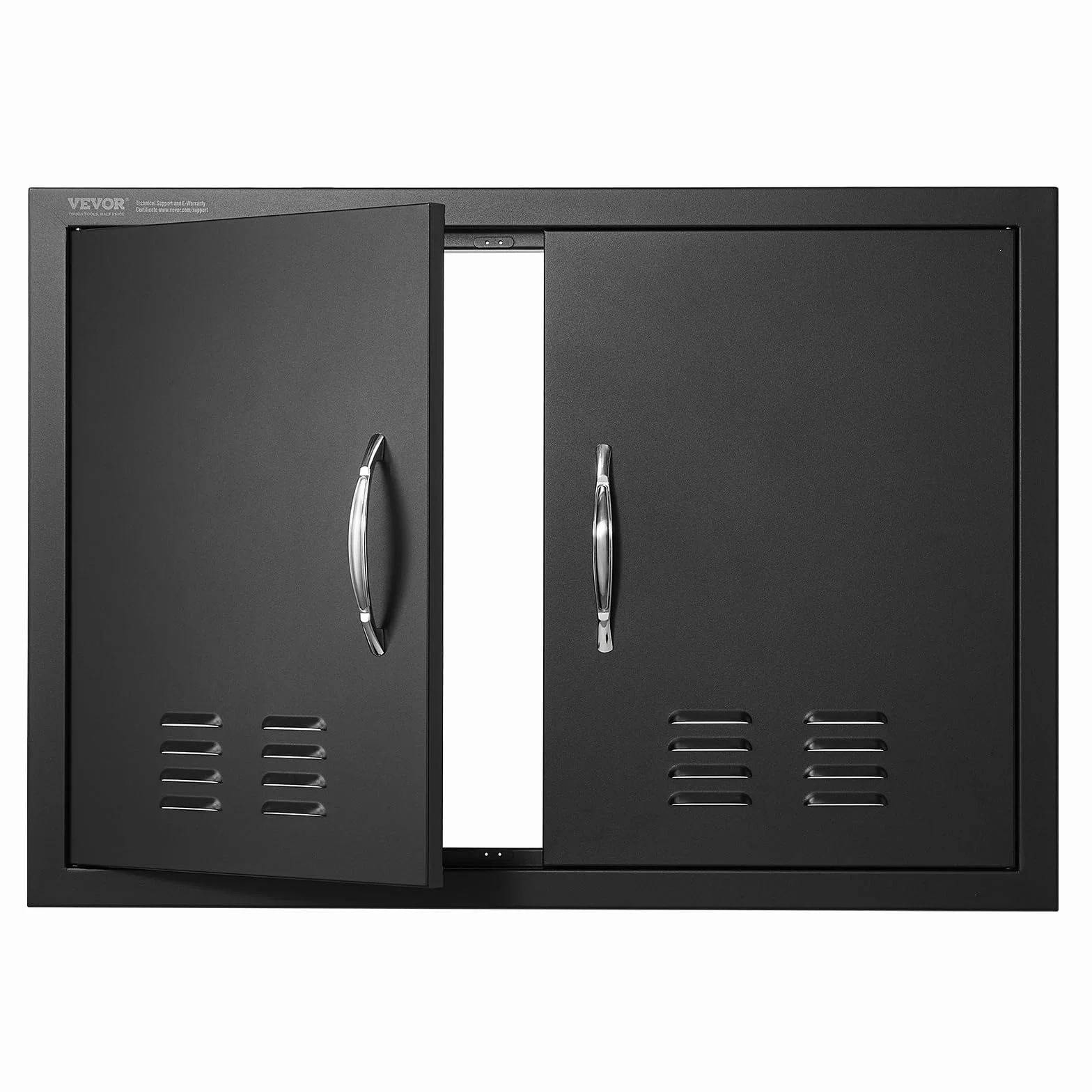 VEVOR Puerta de acceso para barbacoa, doble puerta de cocina de 30 pulgadas x 21 pulgadas, vertical con asas y ventilación, para isla de barbacoa, estación